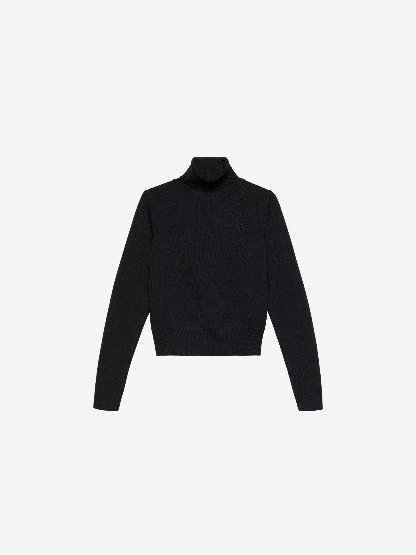 Knitted top with turtleneck