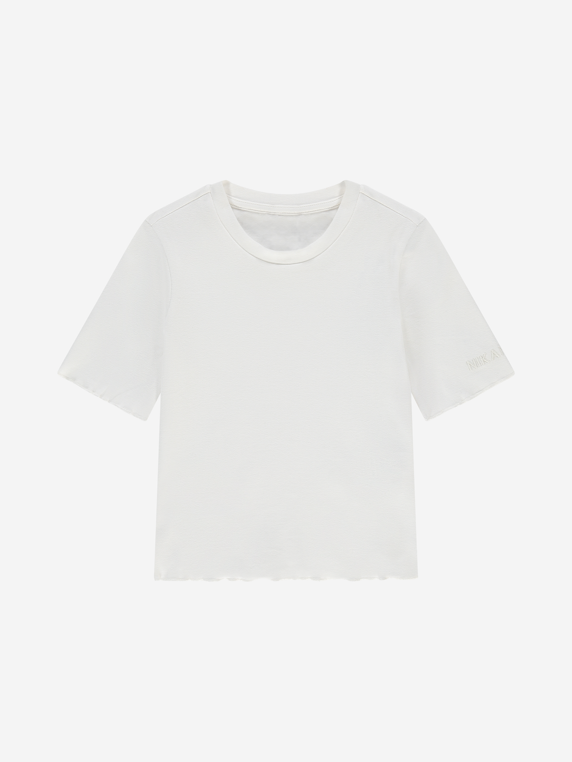 Aansluitend T-shirt met ruches en logo
