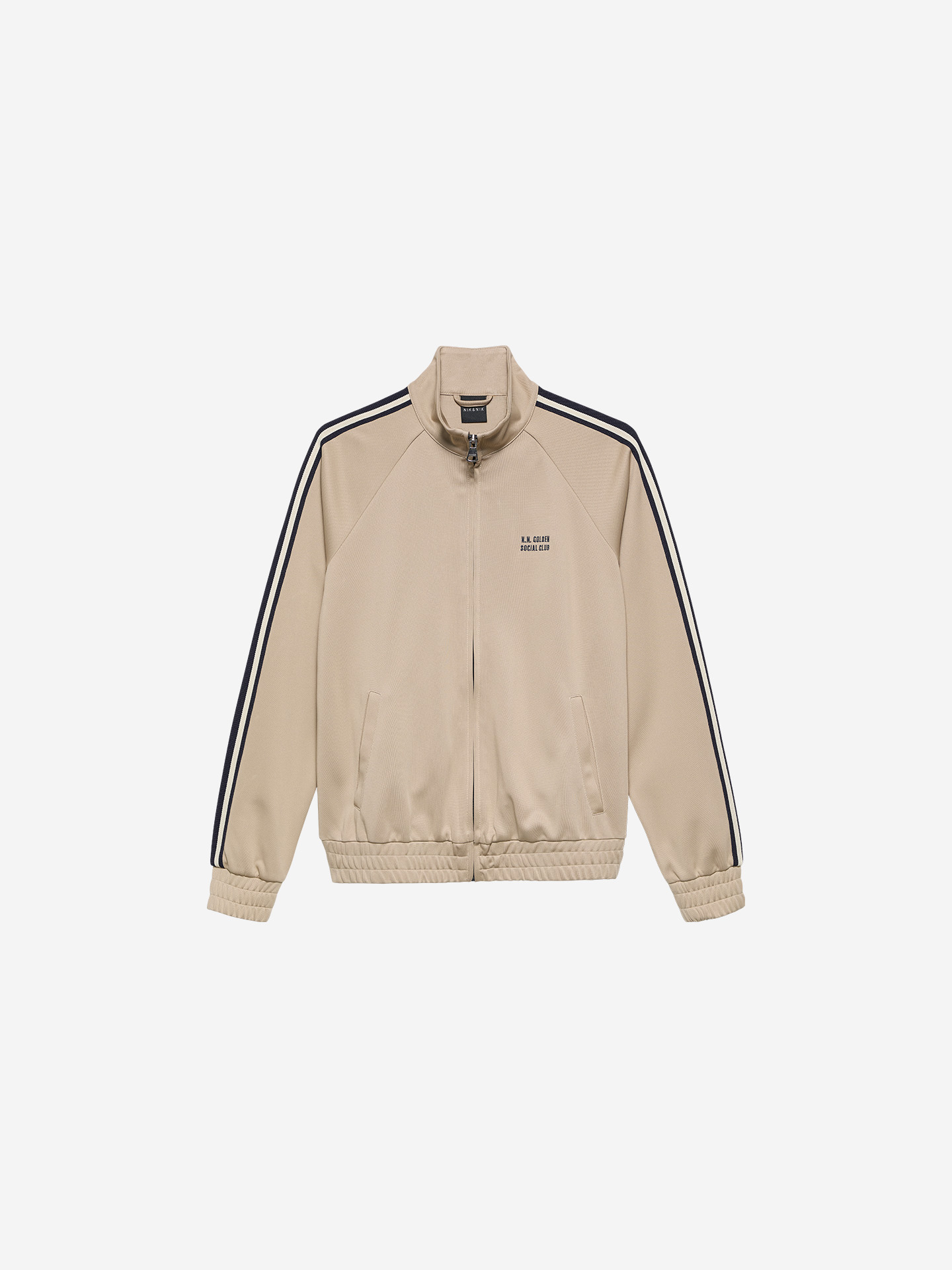 Track jacket with side stripes