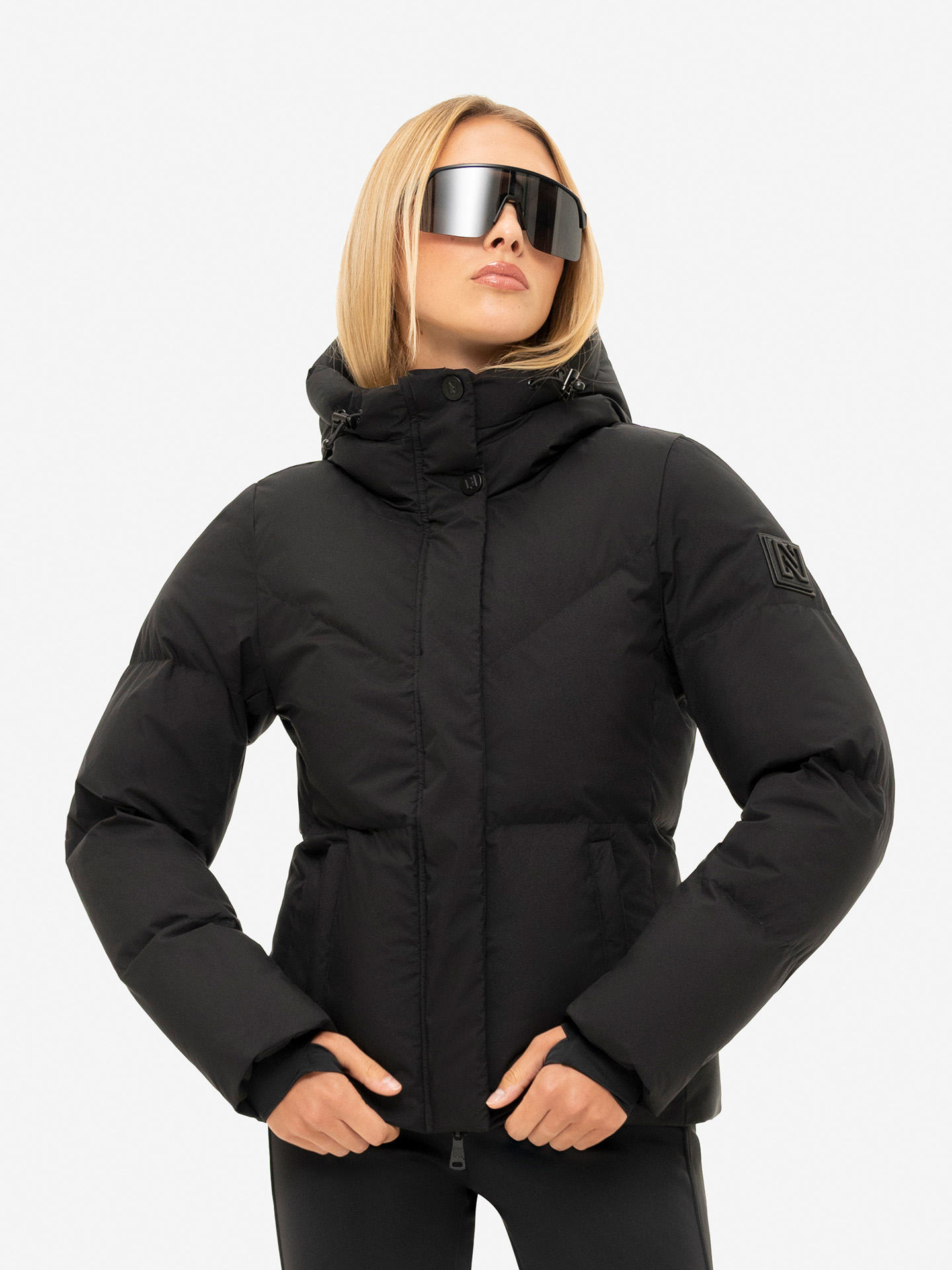 Ski puffer jacket with hood