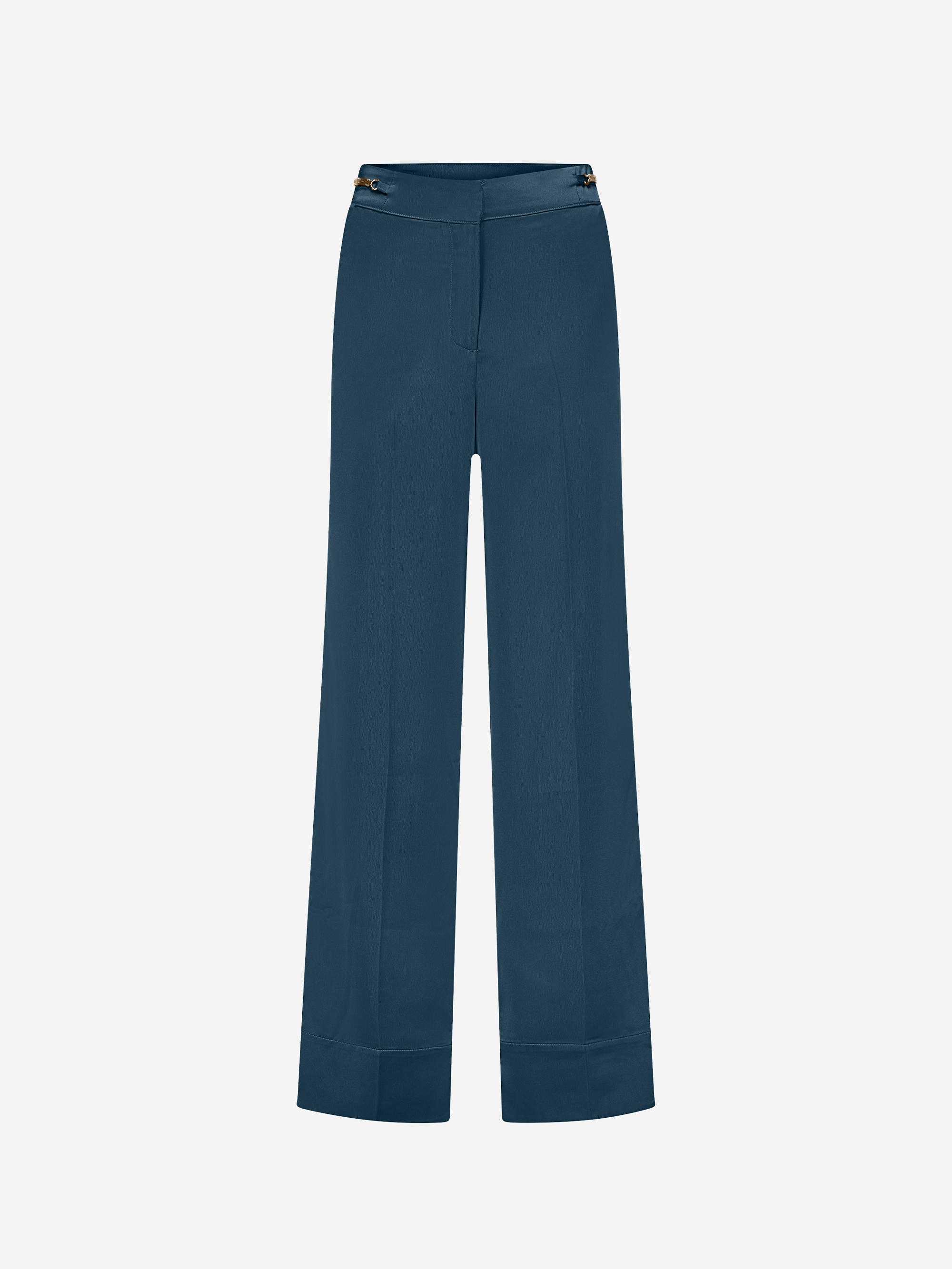 Satijnen pantalon met ketting detail