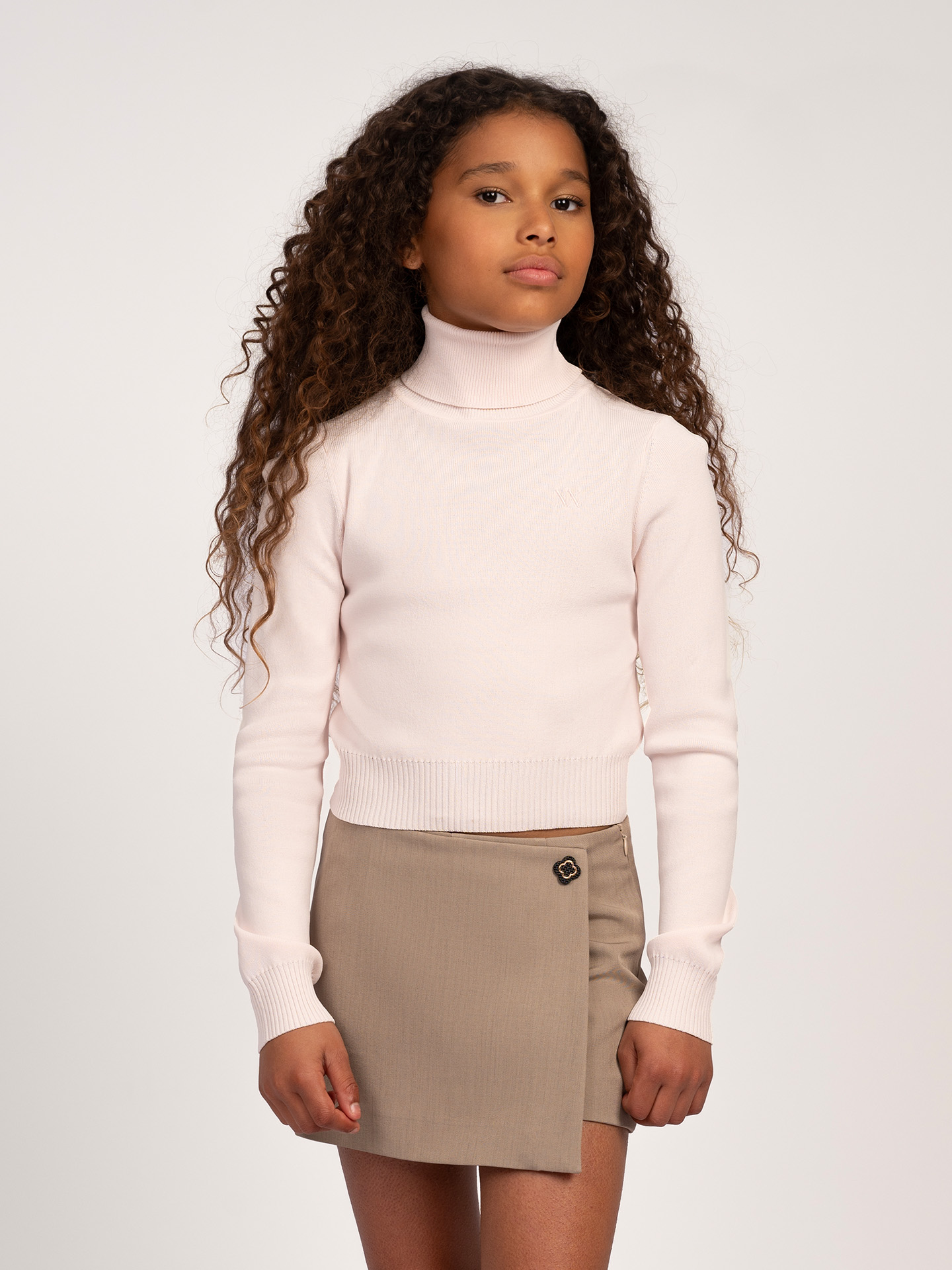 Wrap skirt with button detail