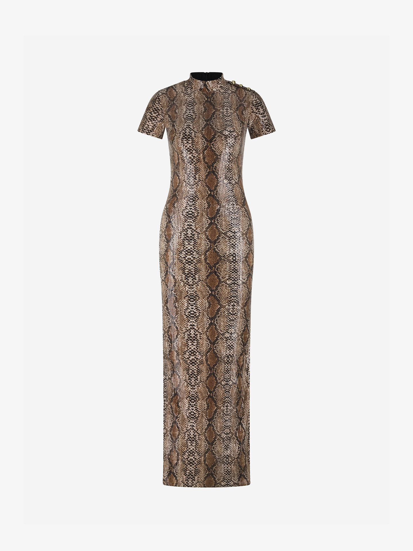 Maxi dress with snake print