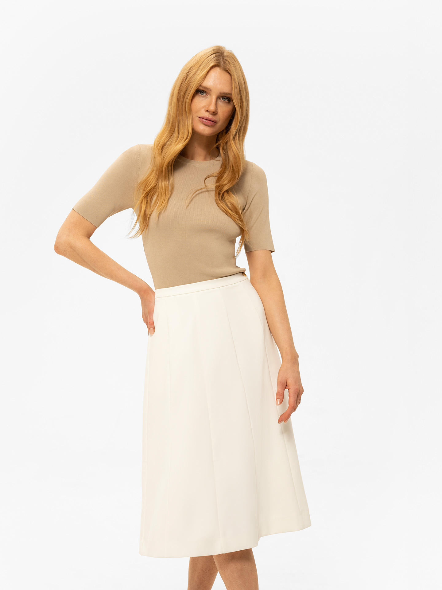 Midi A-line skirt