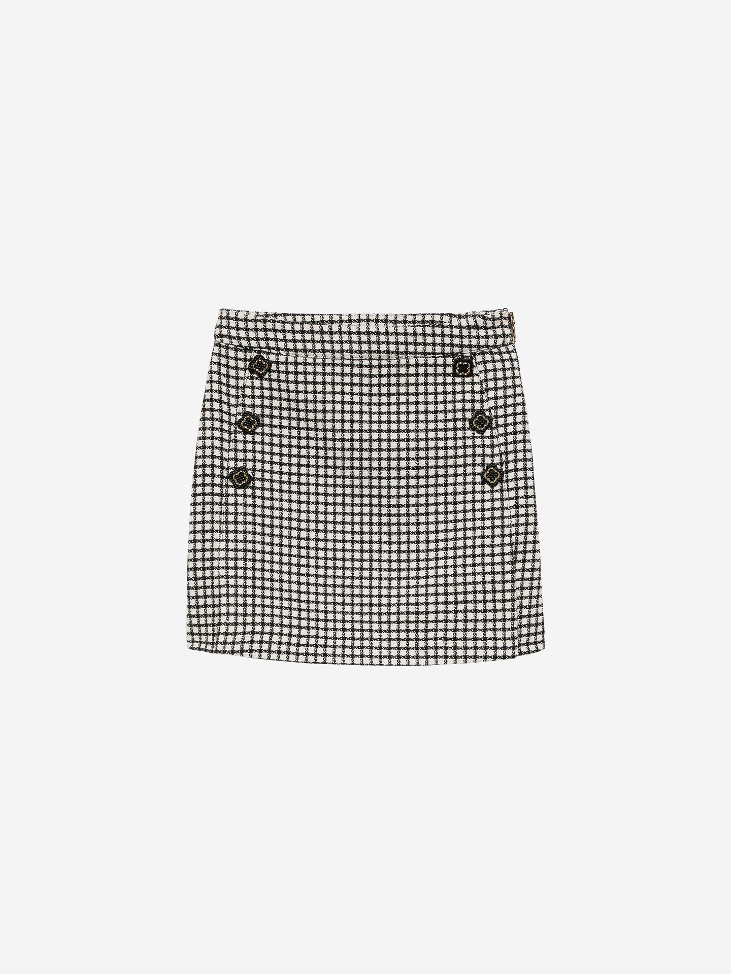 Checked skirt with glitter thread