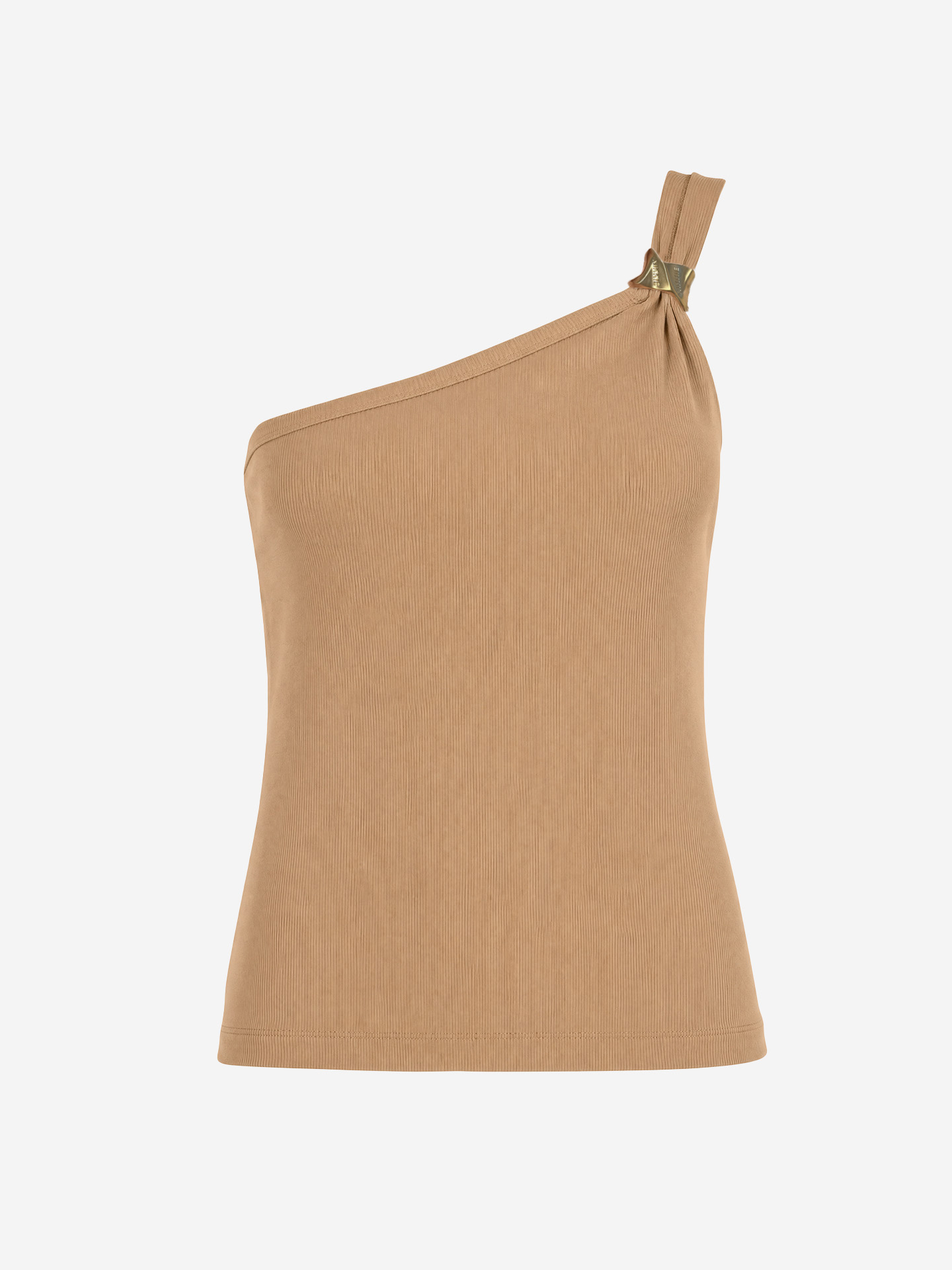 One shoulder top with hardware detail