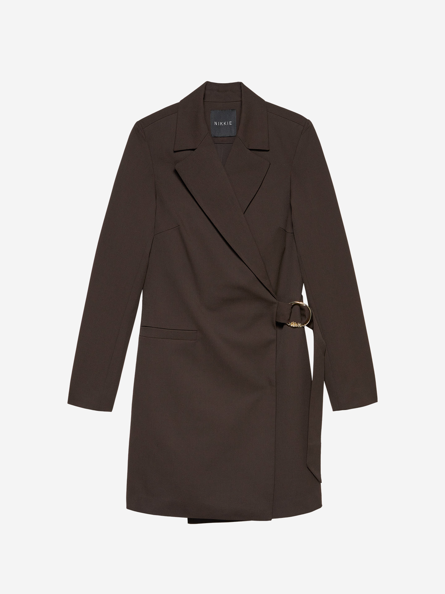 Blazer dress with logo buckle