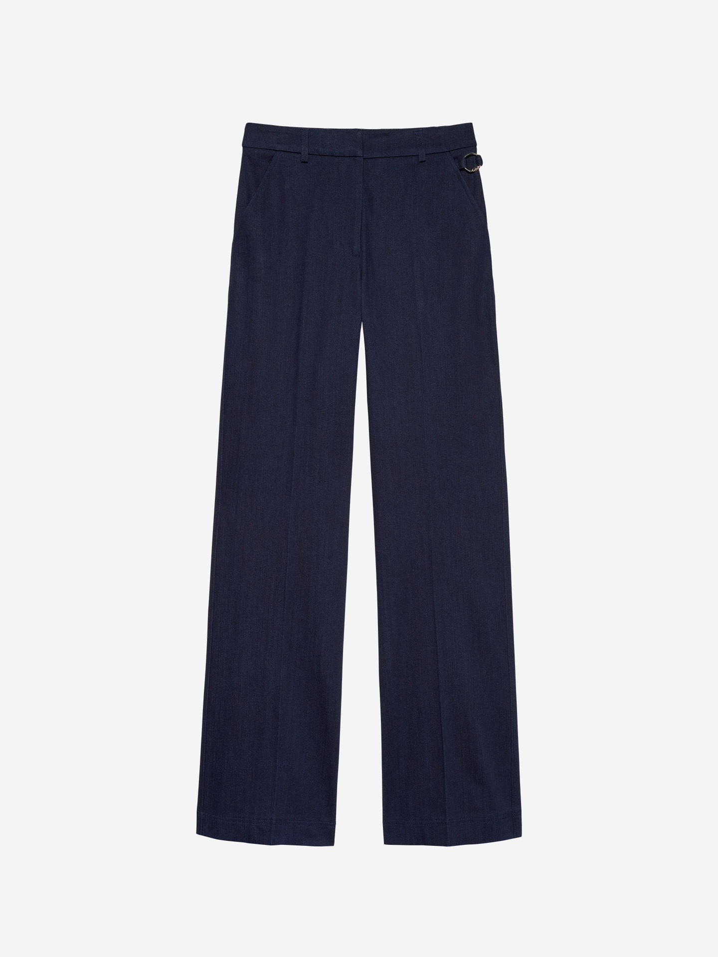 Denim pantalon met logo detail