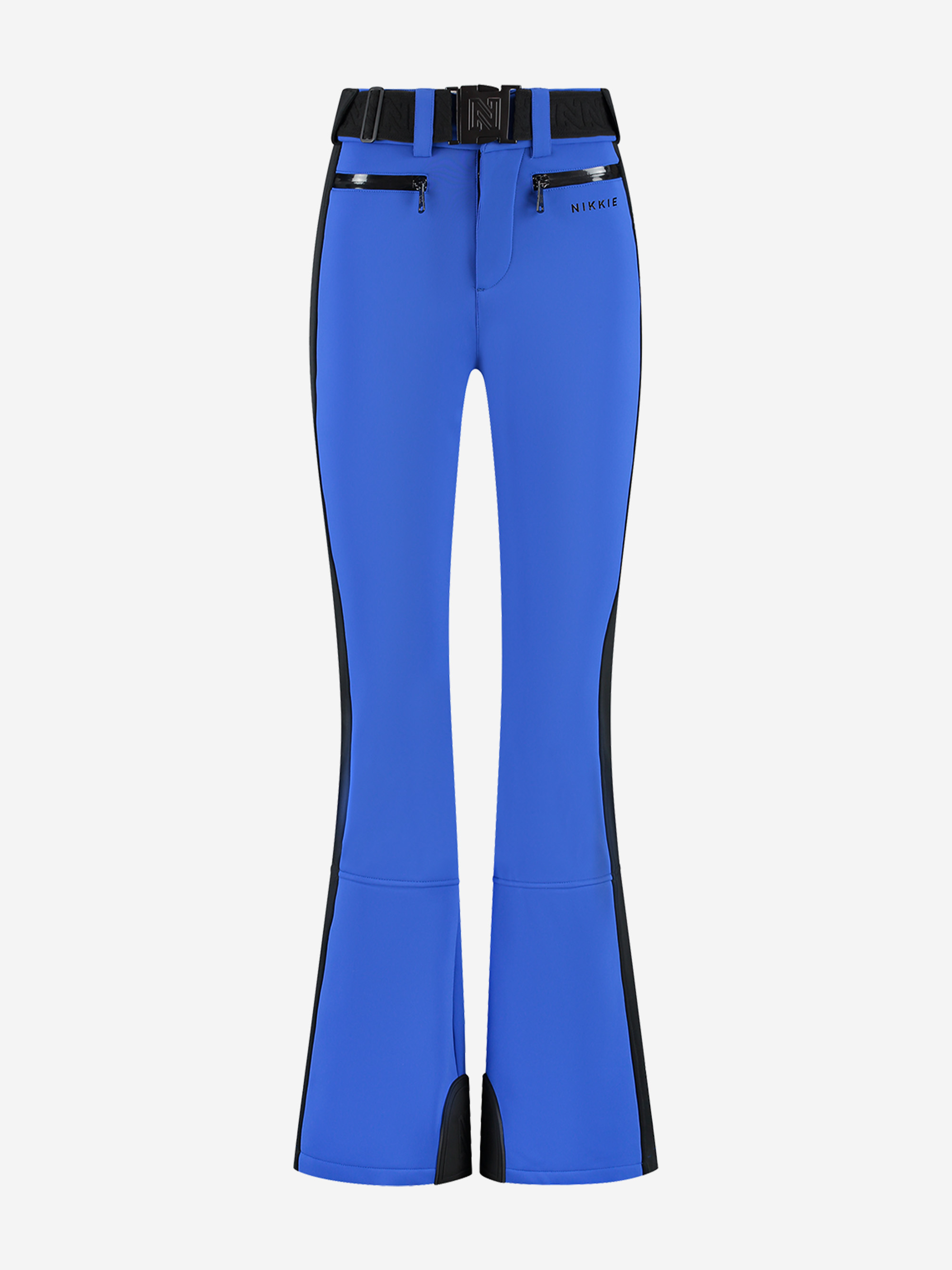 Flared ski pants with elastic belt