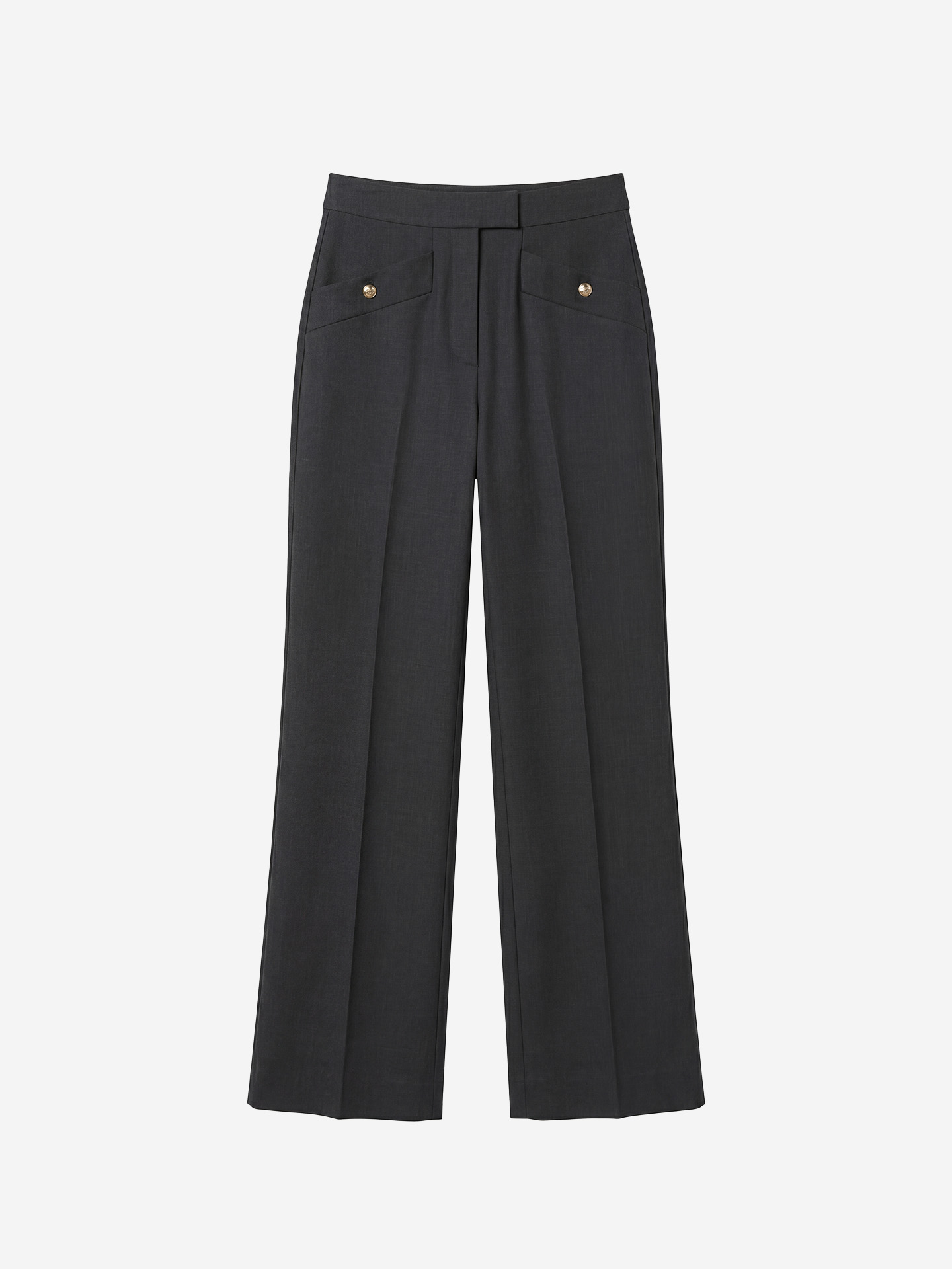 Gemêleerde pantalon met wijde pijpen