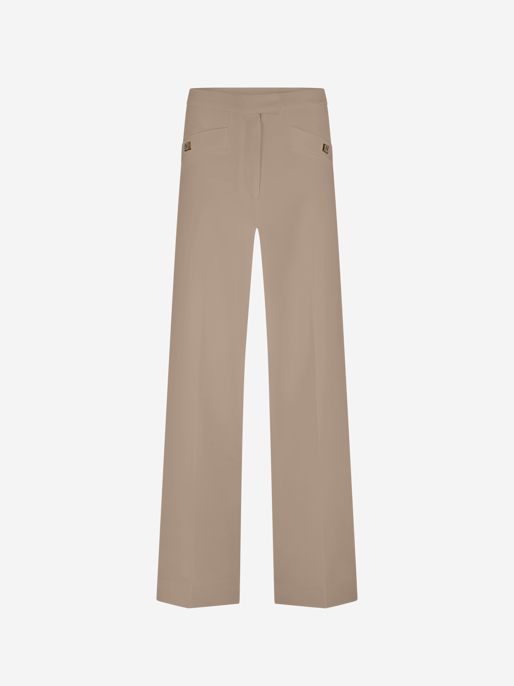 Gemêleerde pantalon met wijde pijpen