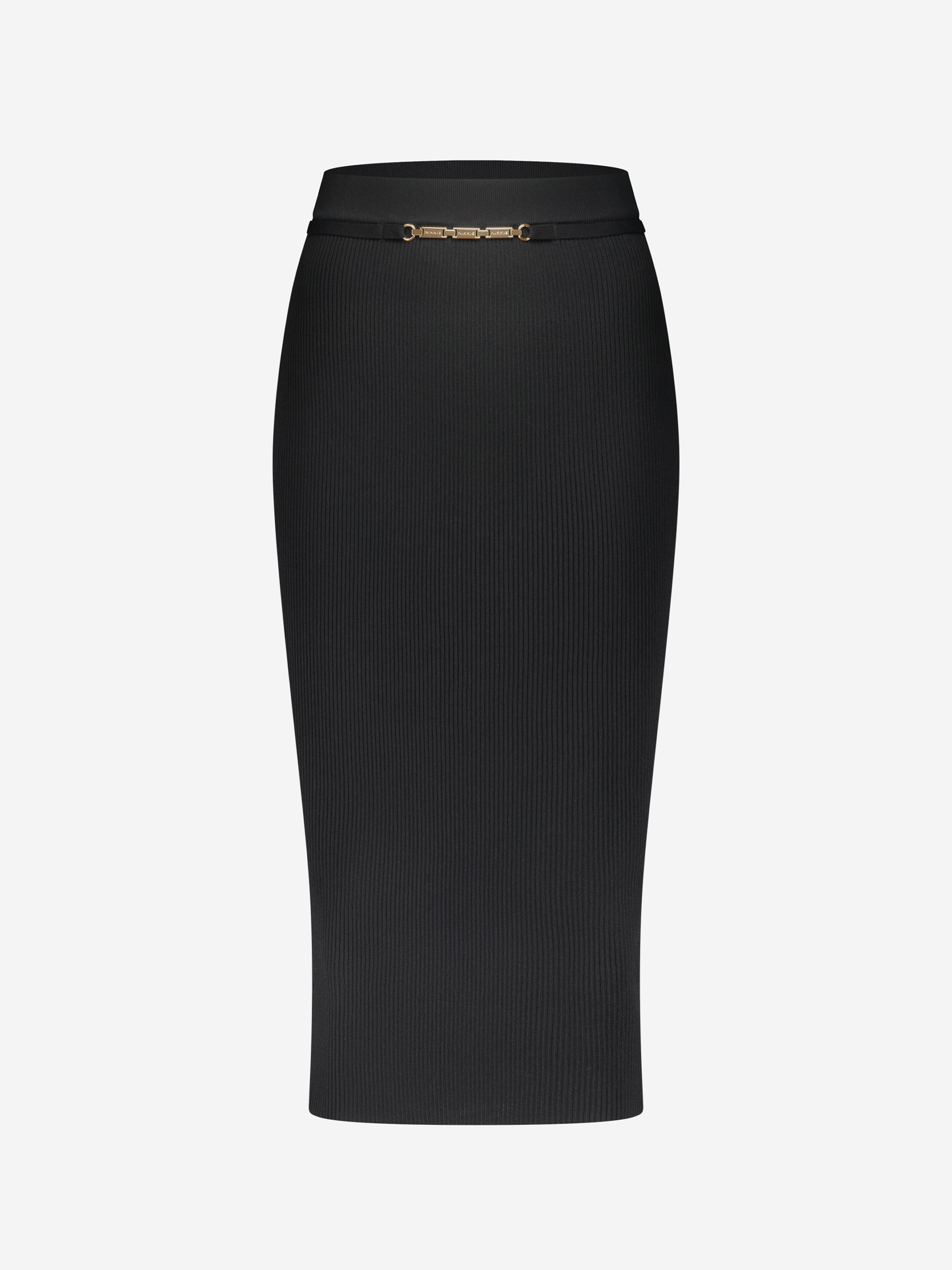 Ribbed midi skirt with chain detail Ribbed midi skirt with chain detail