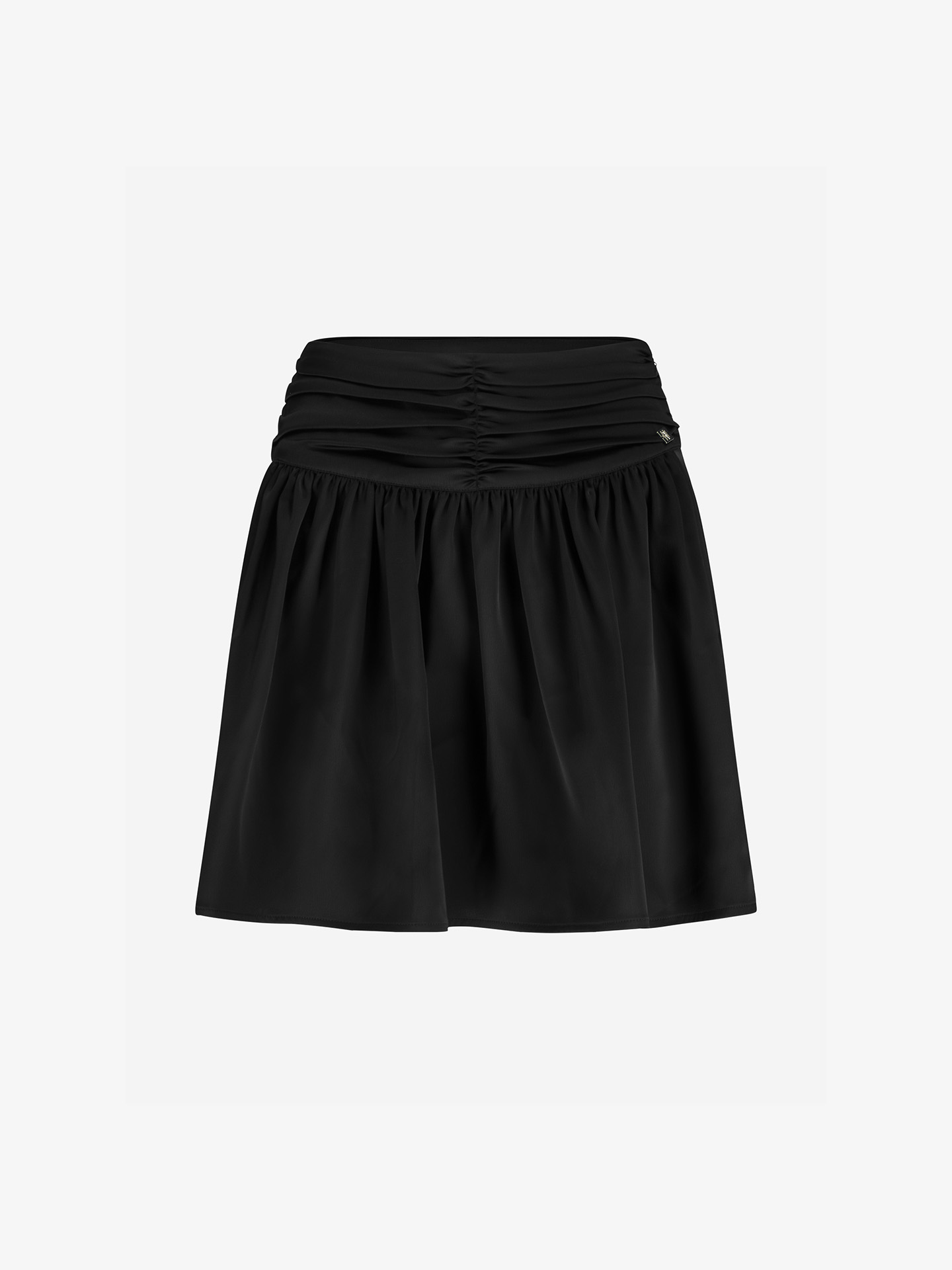 Satin skirt with draped waistband