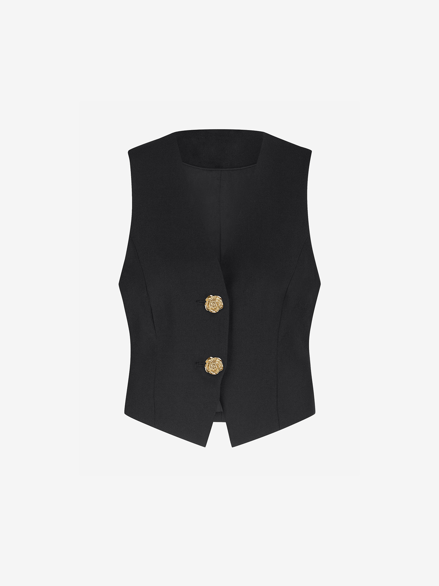 Vest with flower-shaped buttons