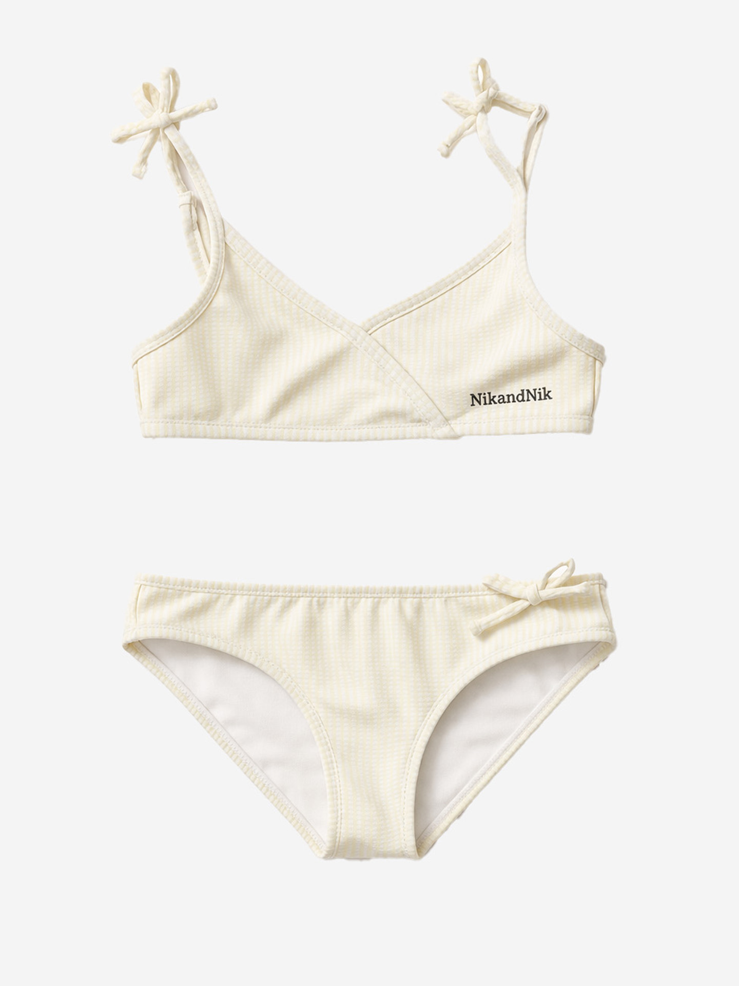Striped bikini with bow details