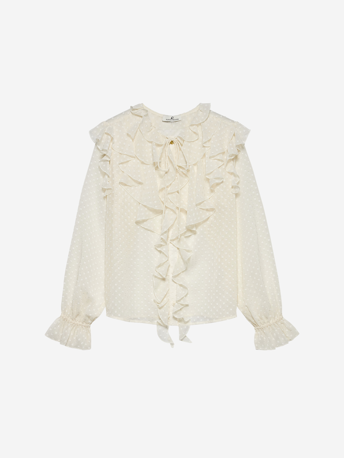 Dotted blouse with ruffles