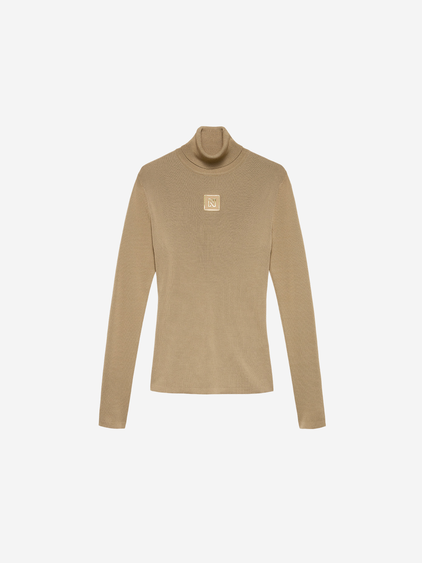 Turtleneck sweater with logo patch