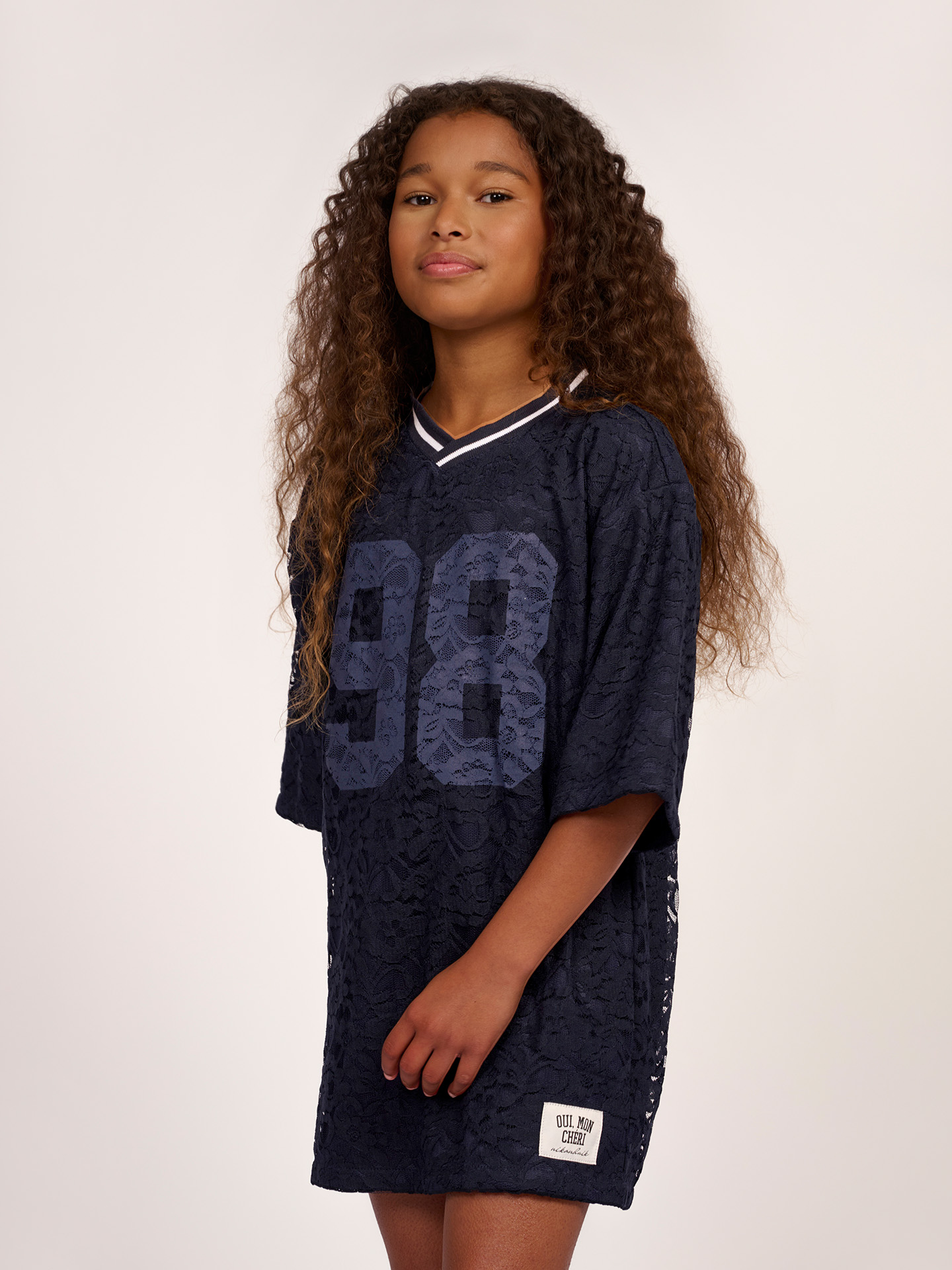 Lace dress with floral pattern