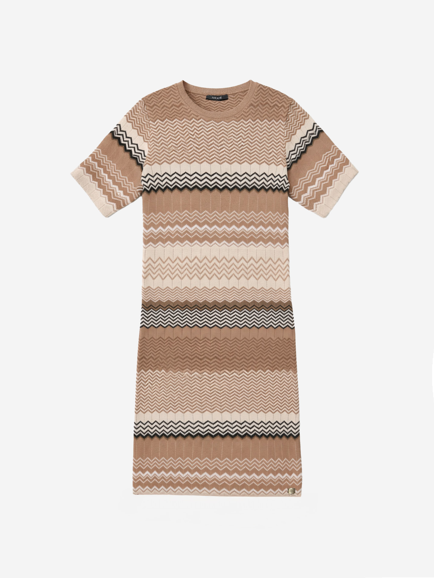 Dress with zigzag pattern and glitter thread