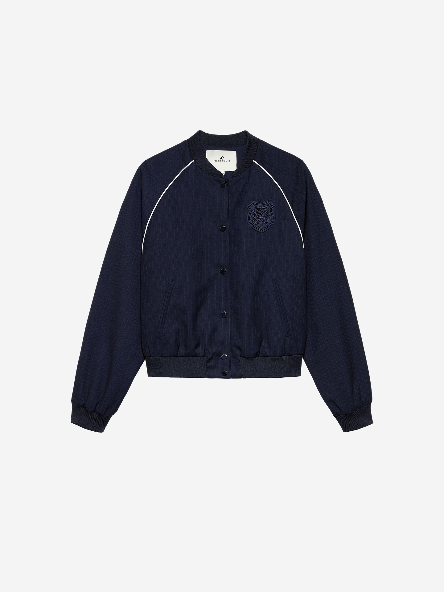 Varsity jacket with pinstripe