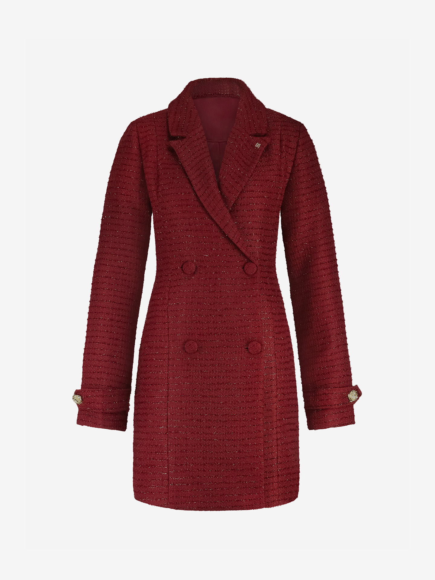 Bouclé blazer dress with glitter thread