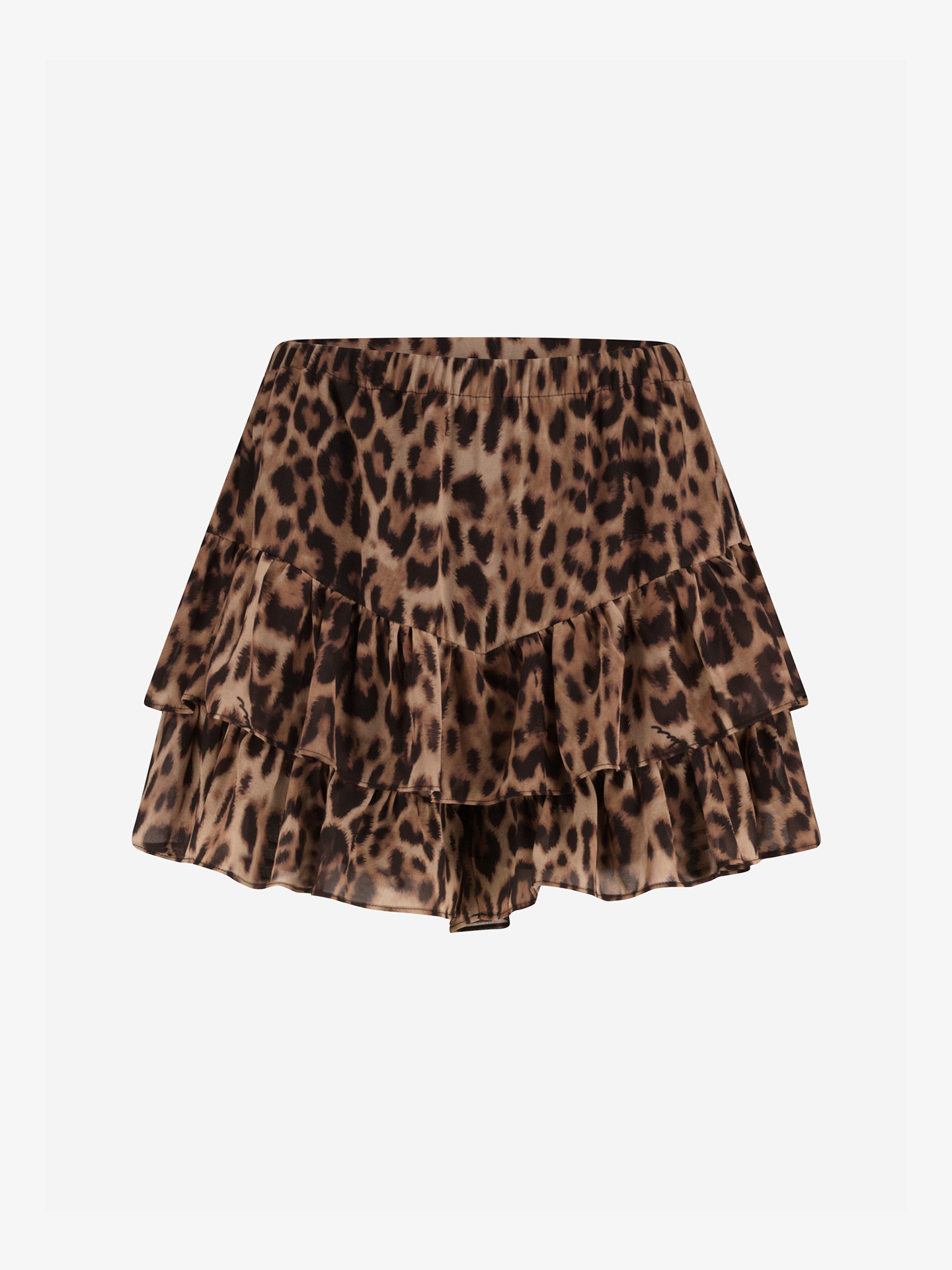 Leopard print skort with ruffles