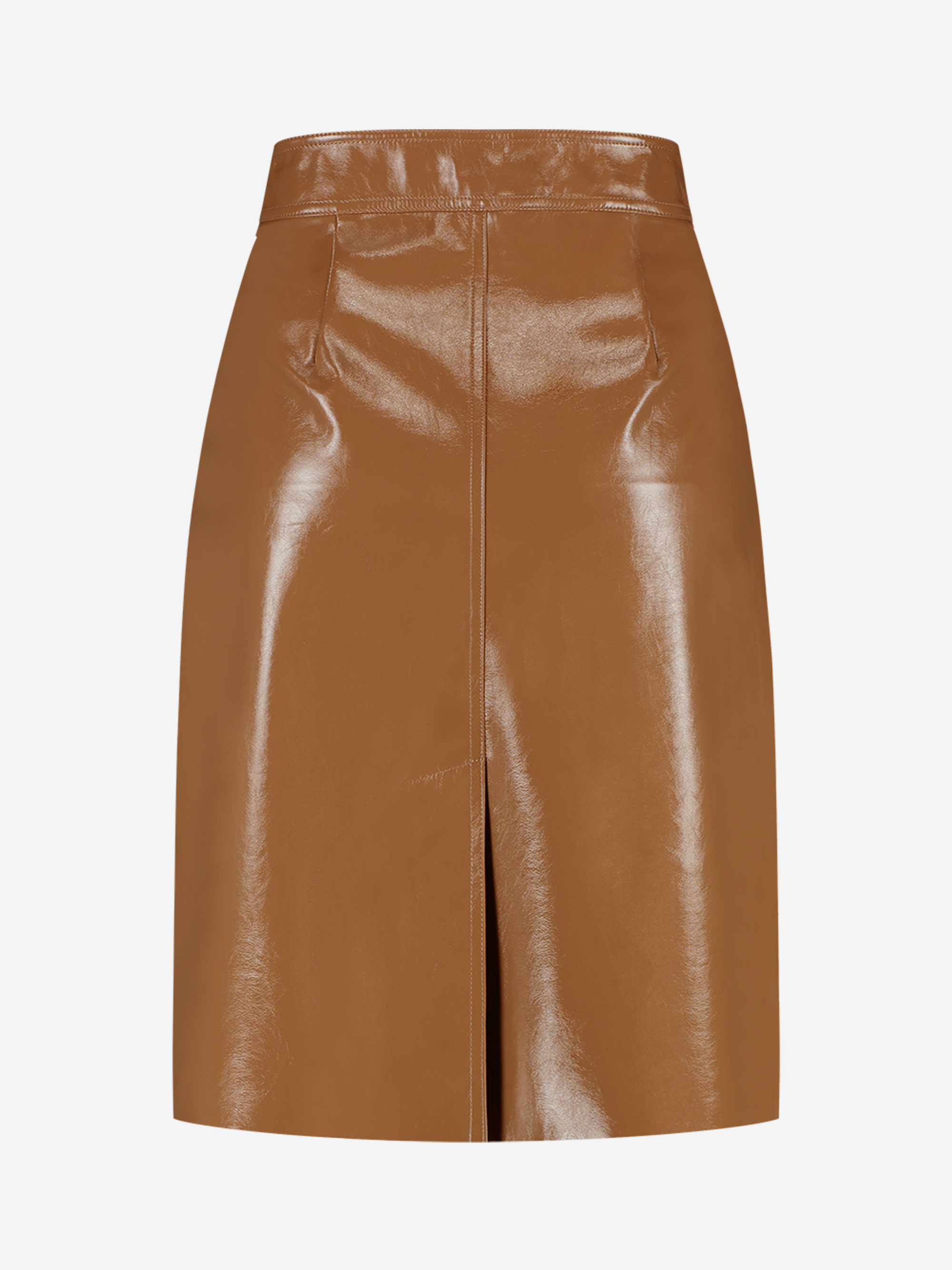 Faux leather skirt with slit
