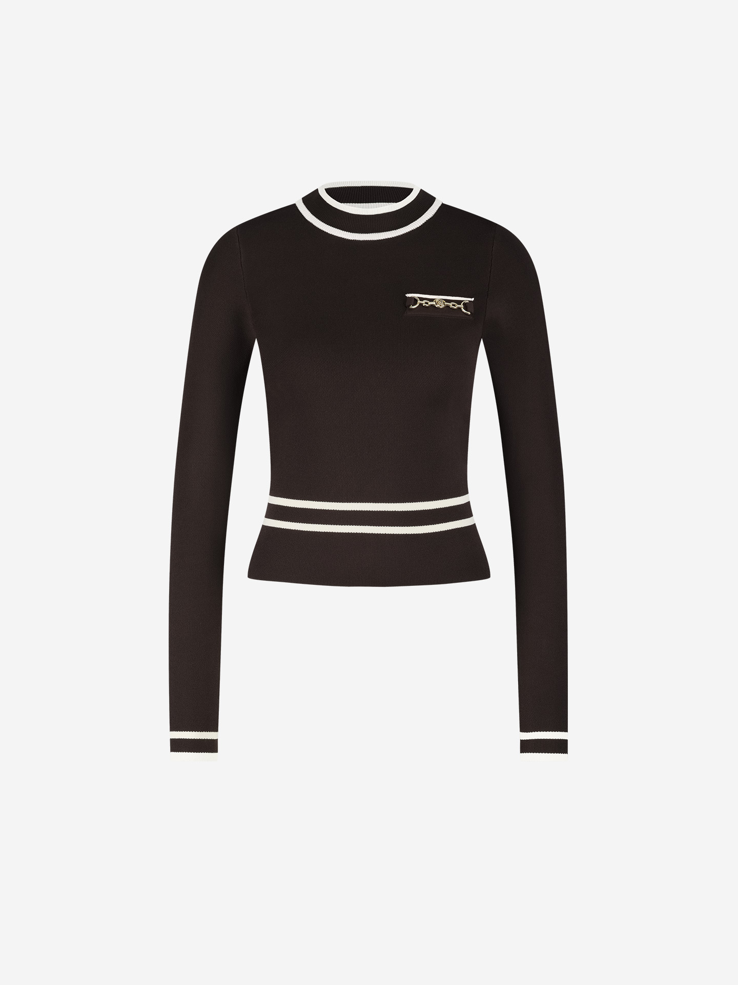 Fitted top with chain detail
