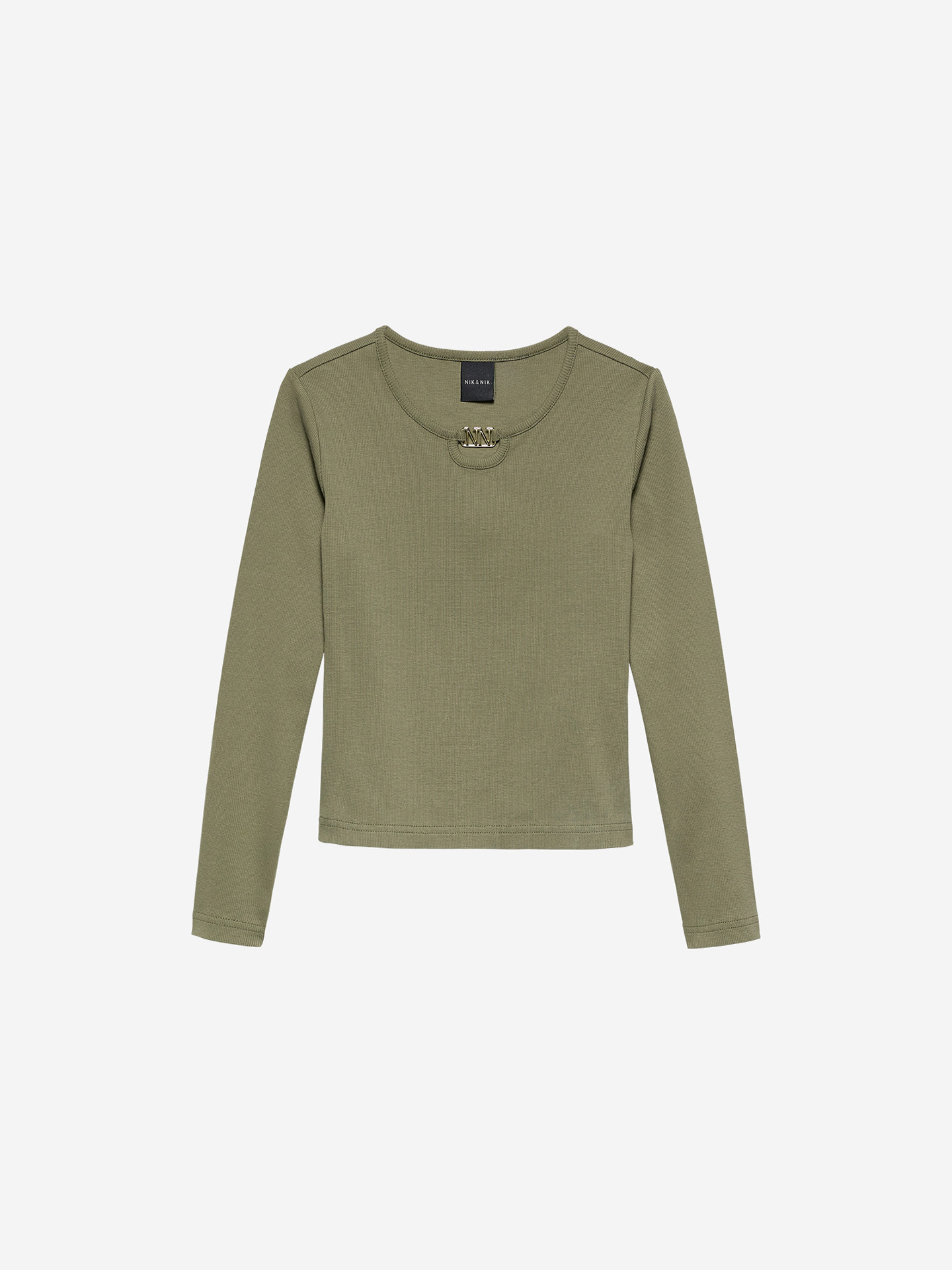 Geribbelde top met open detail