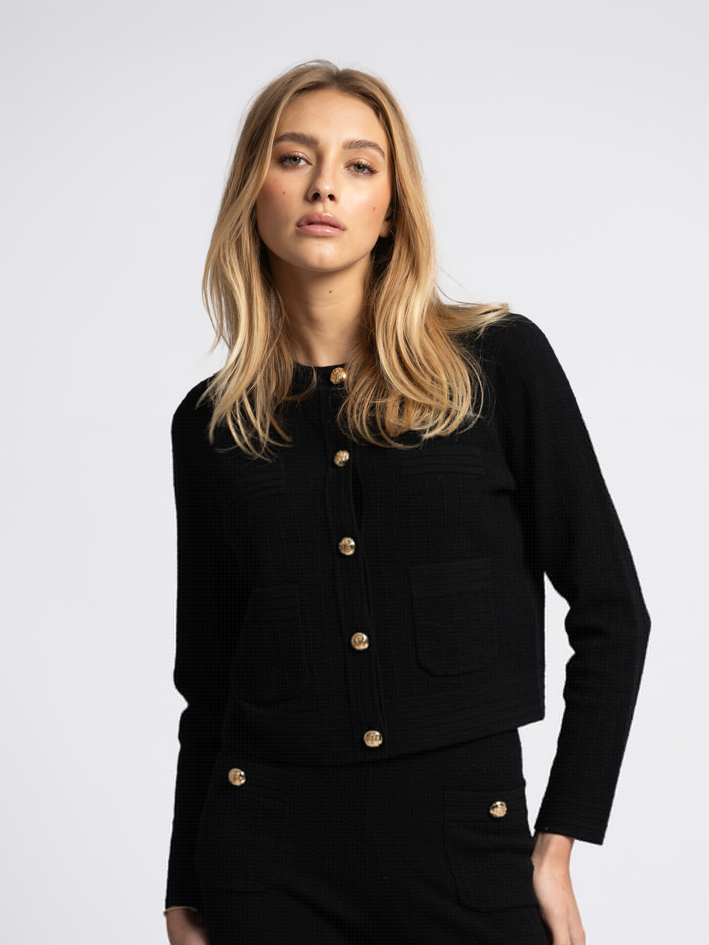 Knitted cardigan with diamond pattern