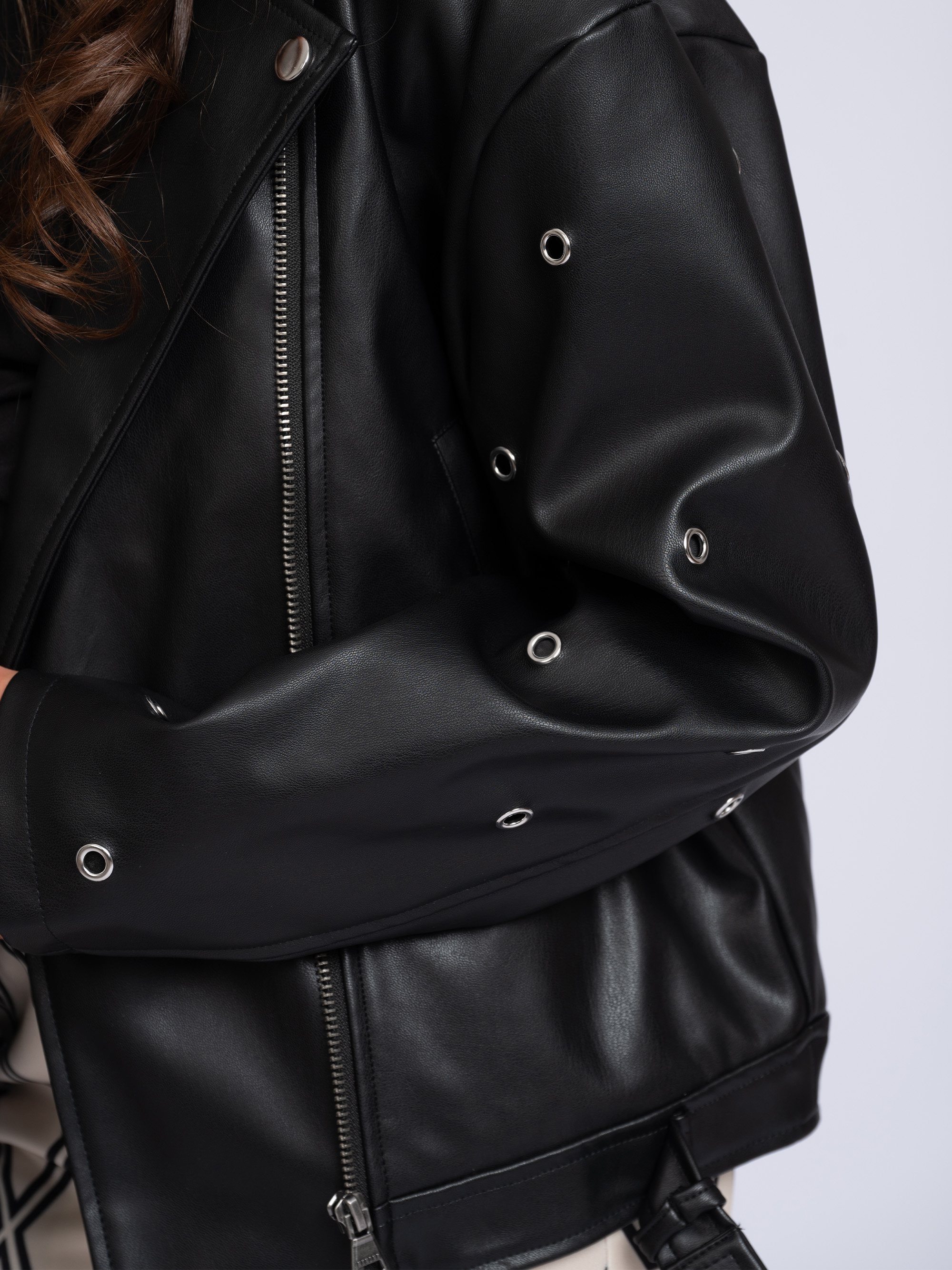 Eyelet Biker Jacket