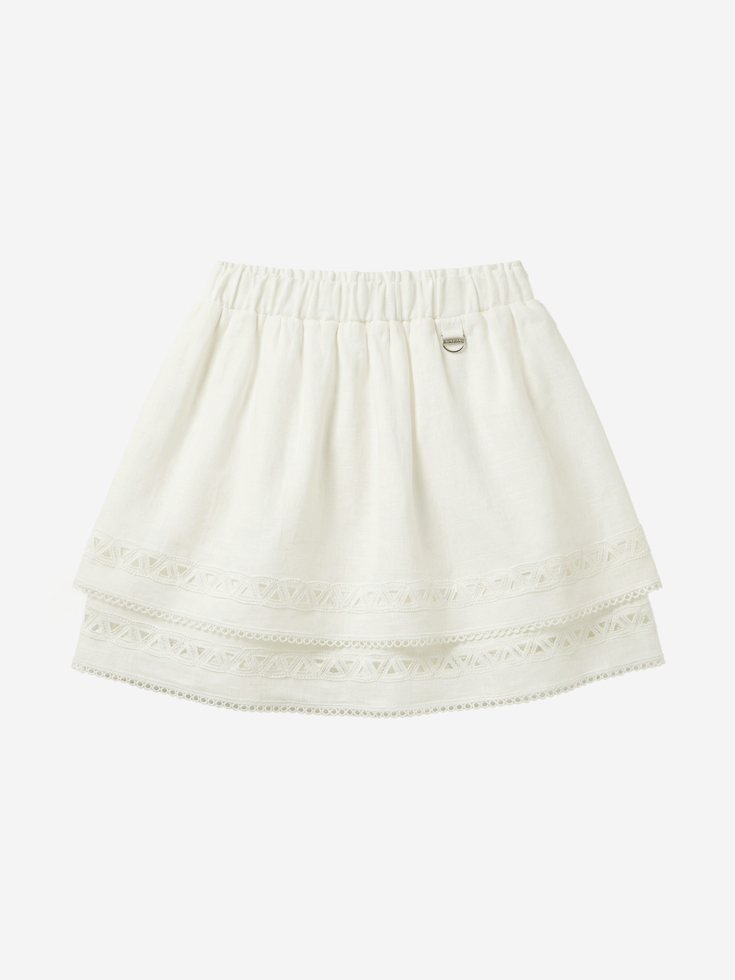 Linnen rok met broderie anglaise