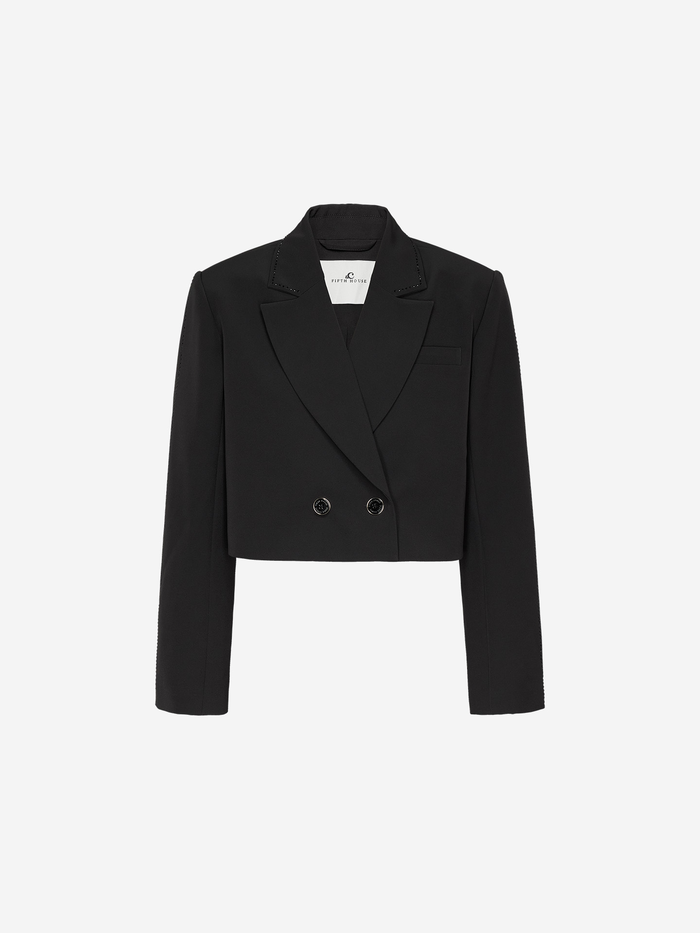 Cropped blazer with rhinestones