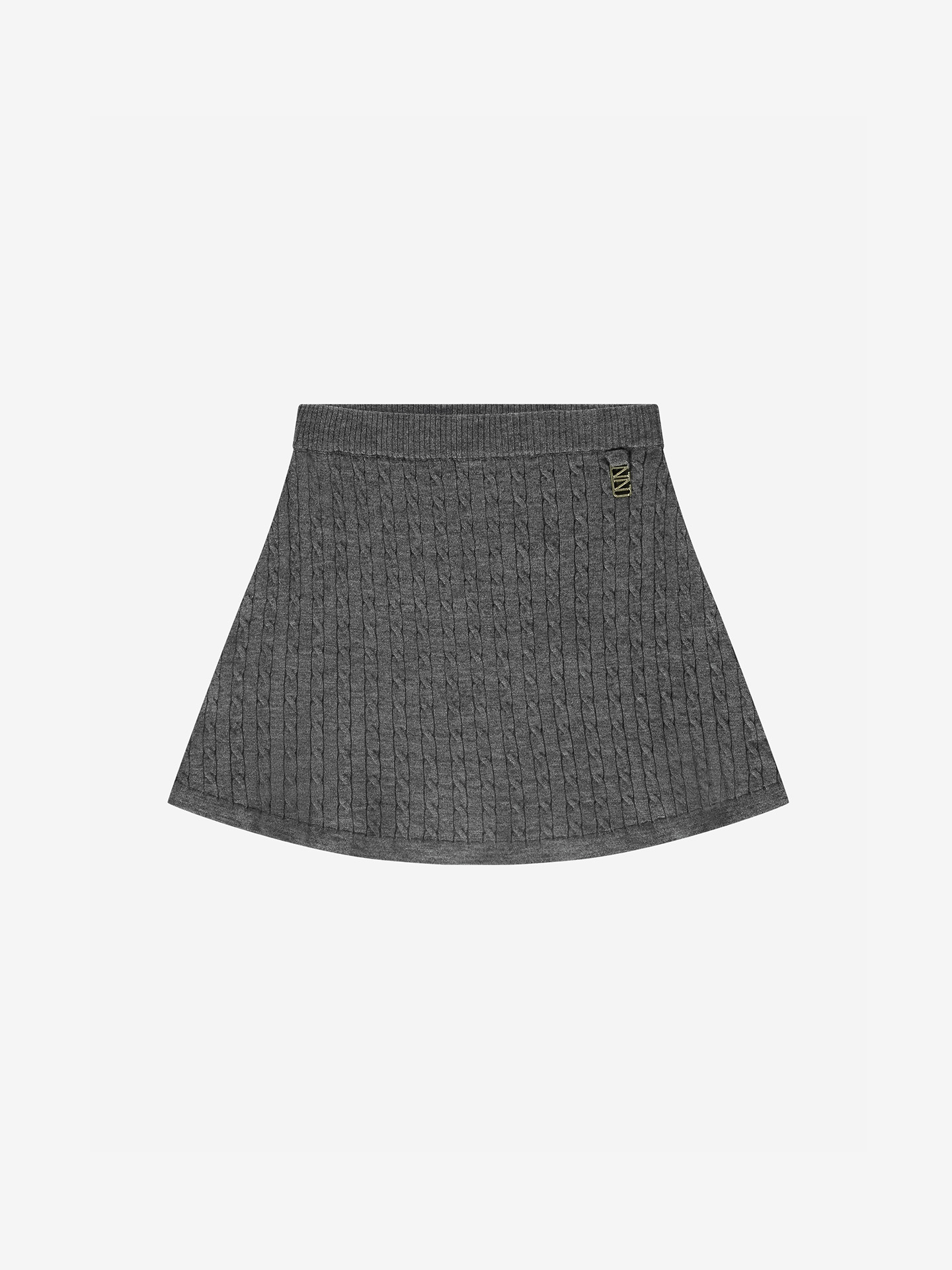 Cable knit A-line skirt 