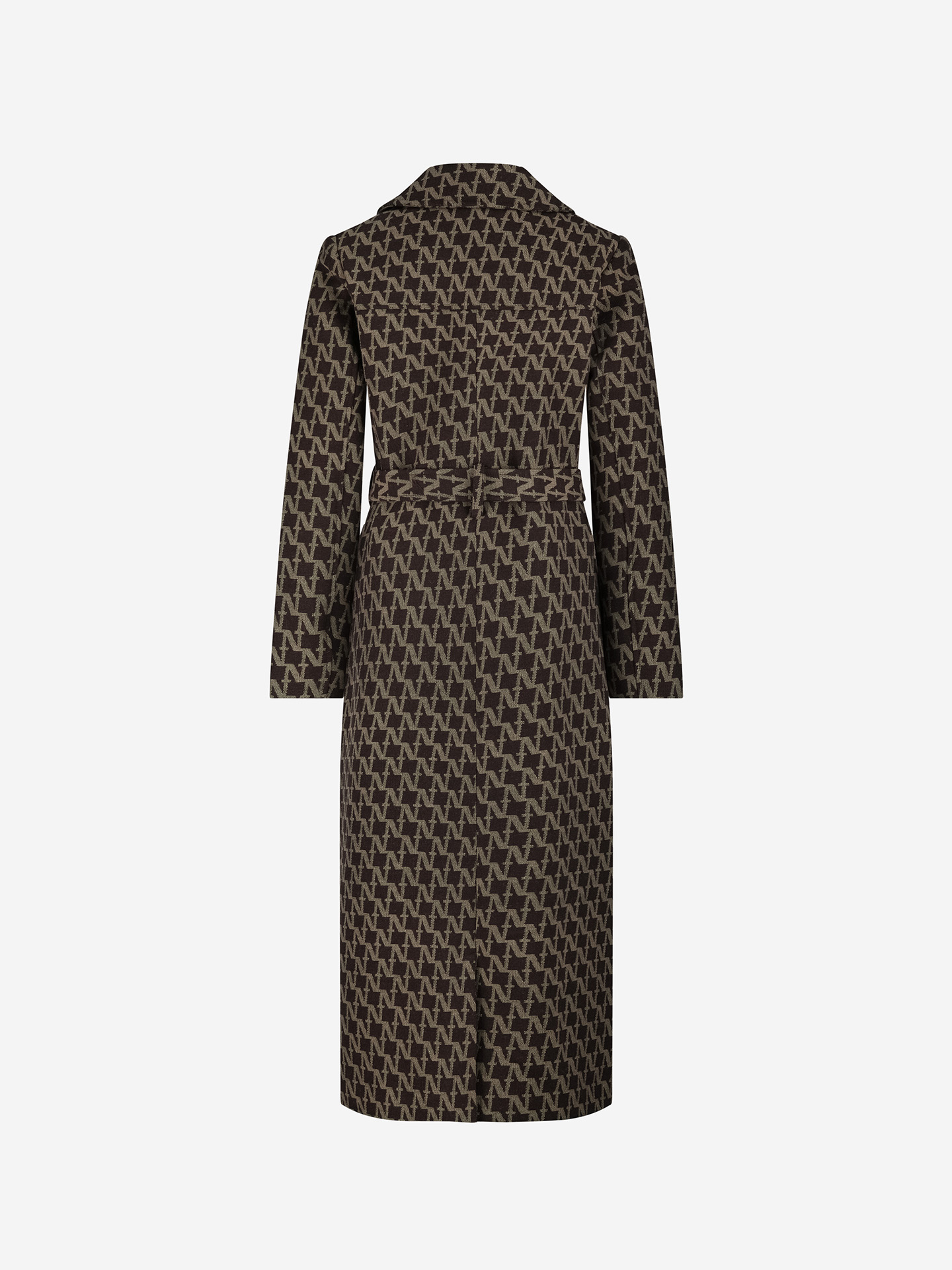 Long coat with logo pattern