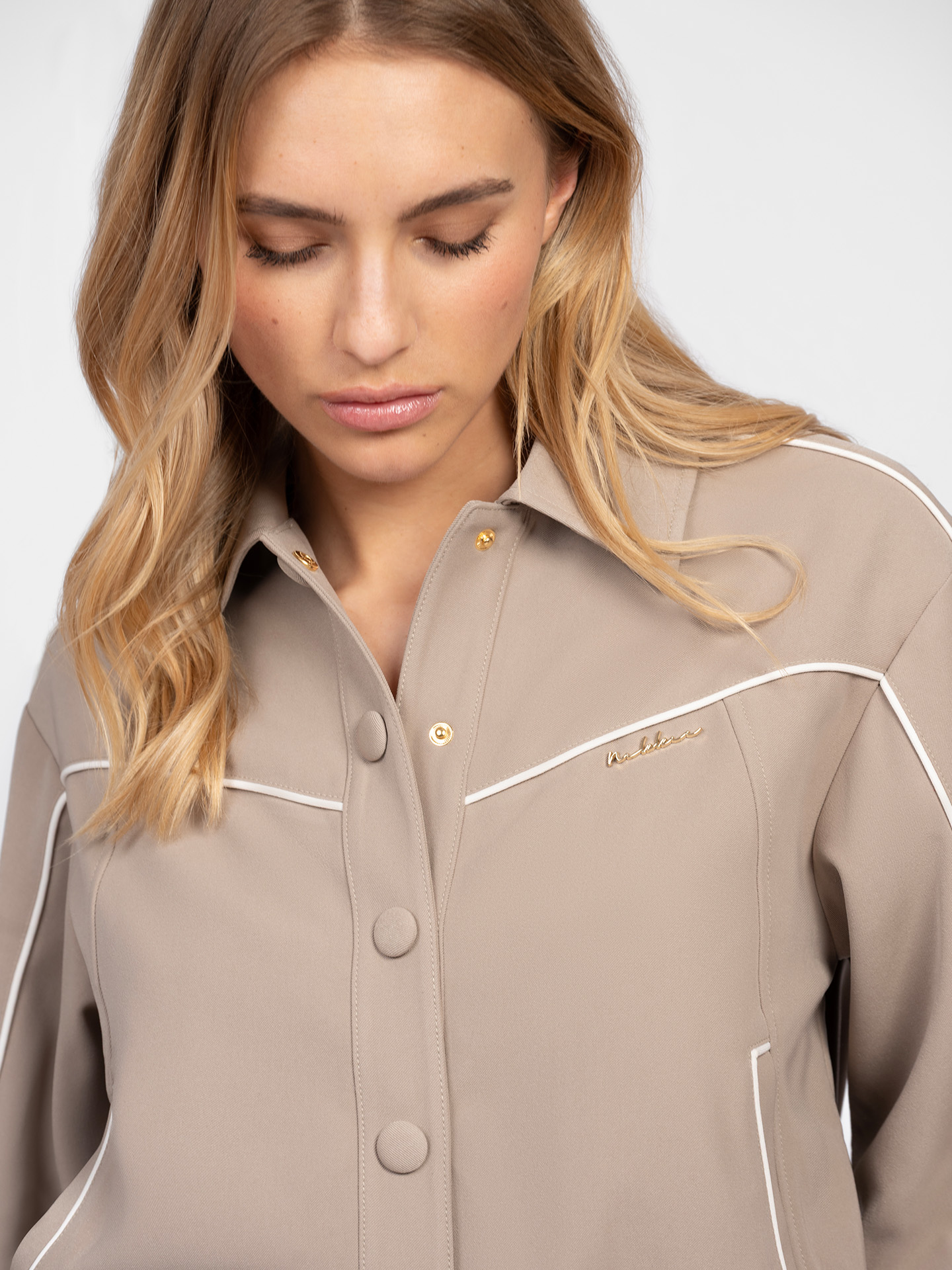 Jacket with white piping