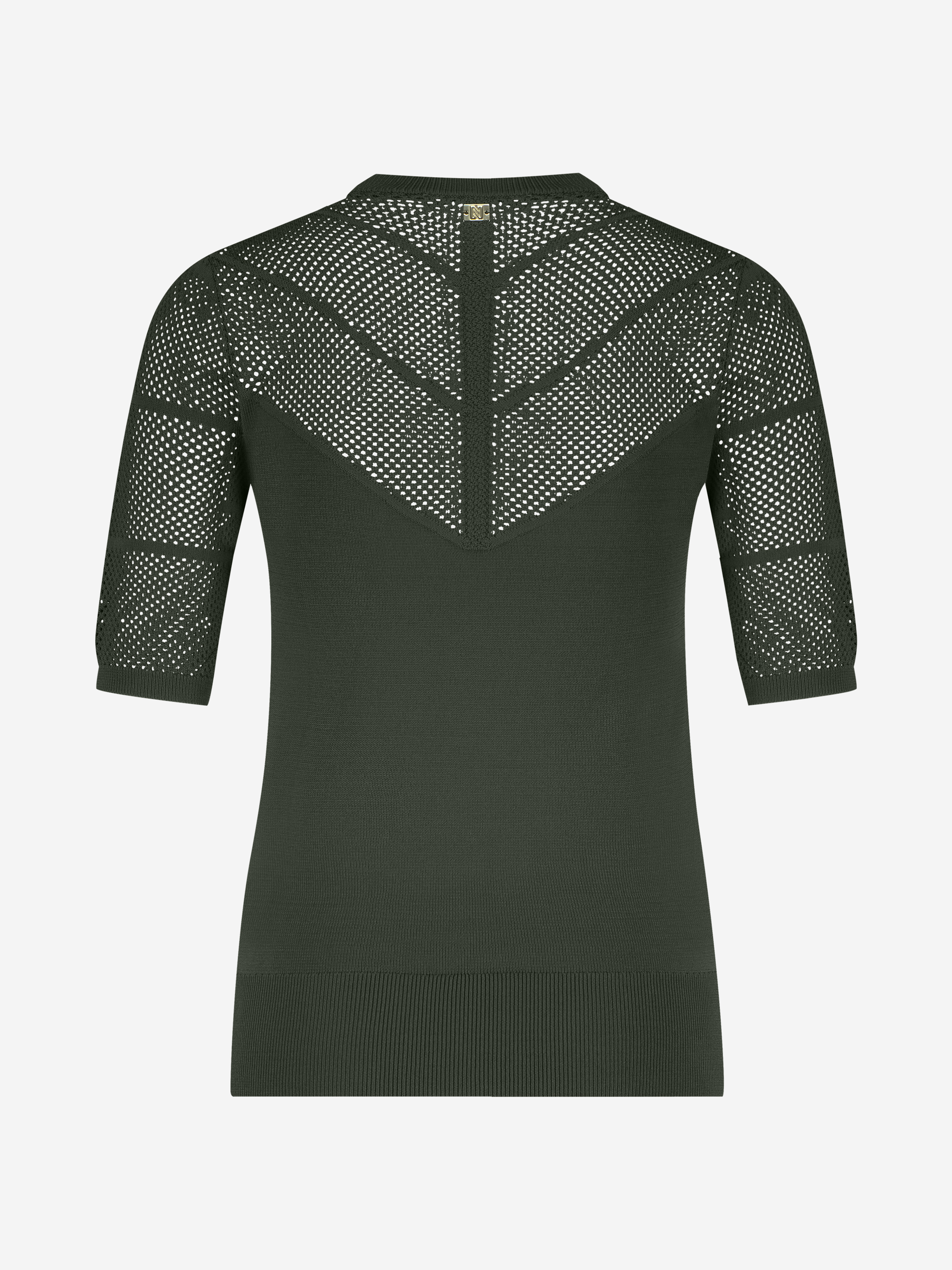 Ajour knitted top with half-long sleeves