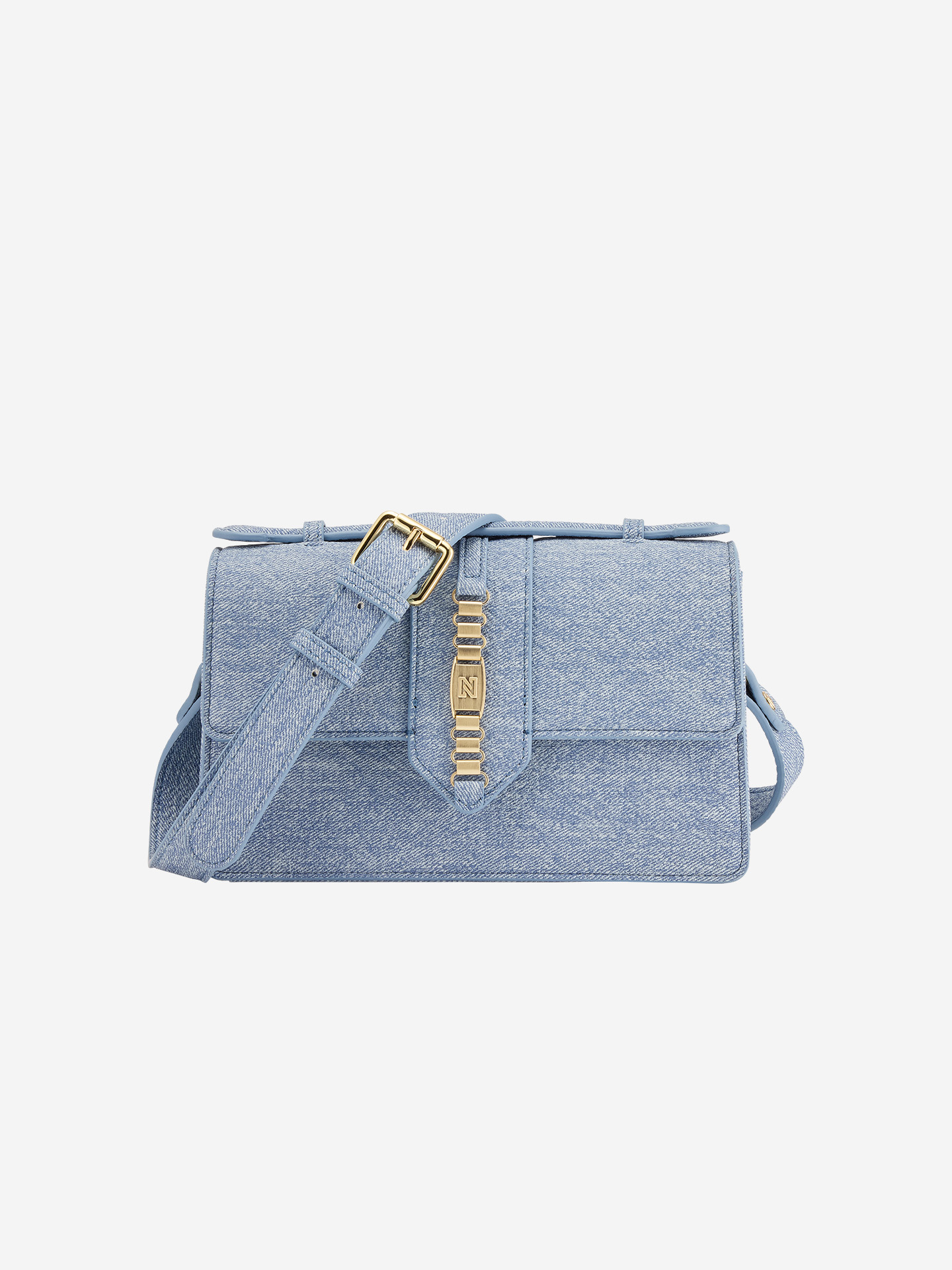 Shoulder bag with denim look