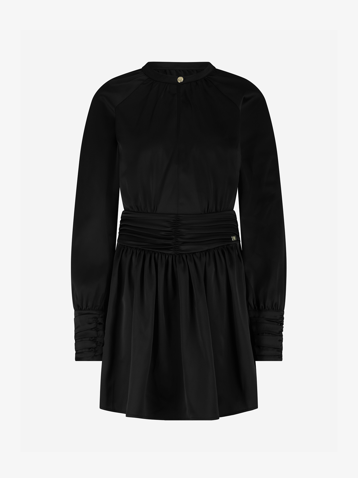 Satin dress with draped details