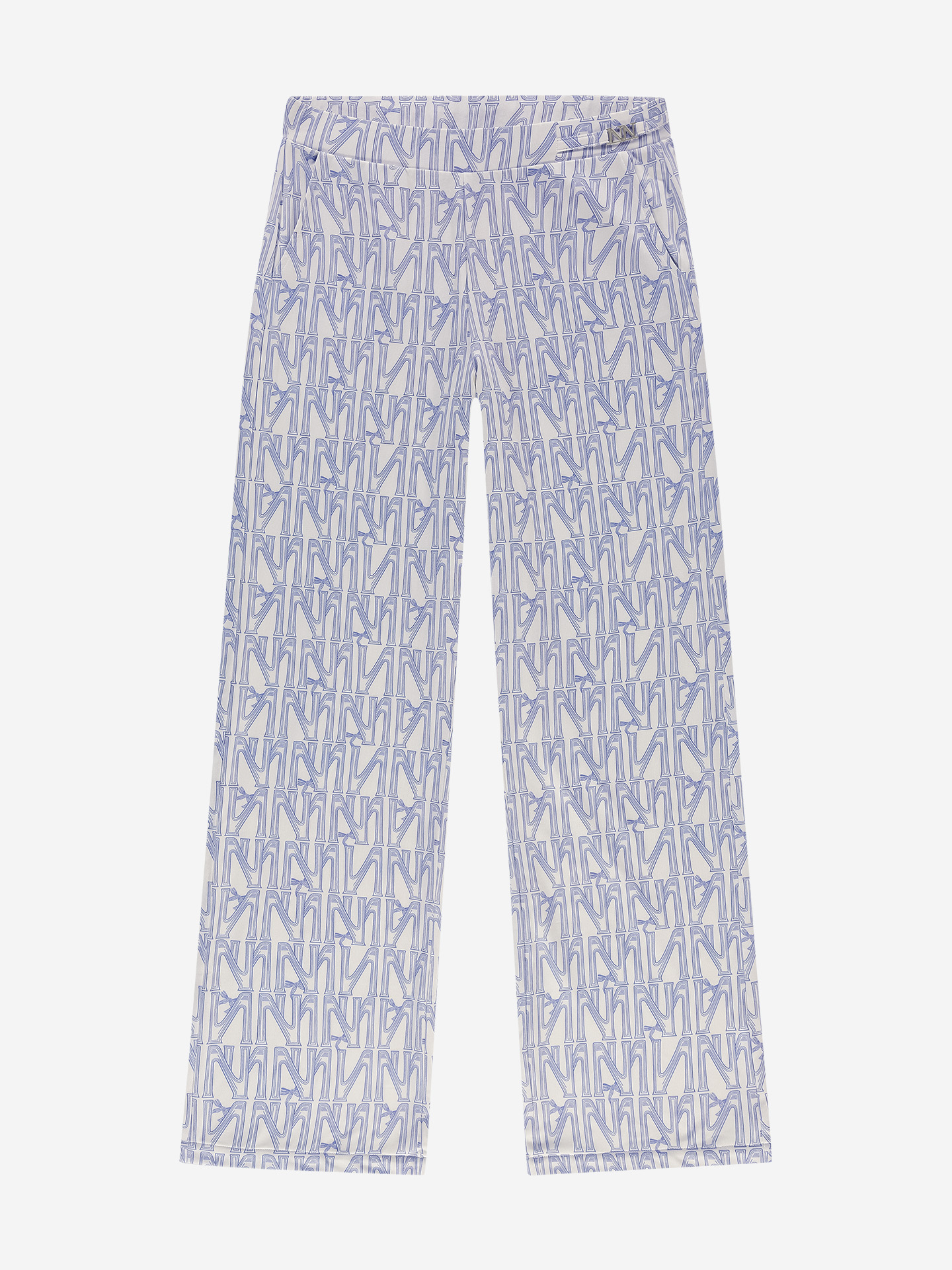 Wide trousers with logo pattern