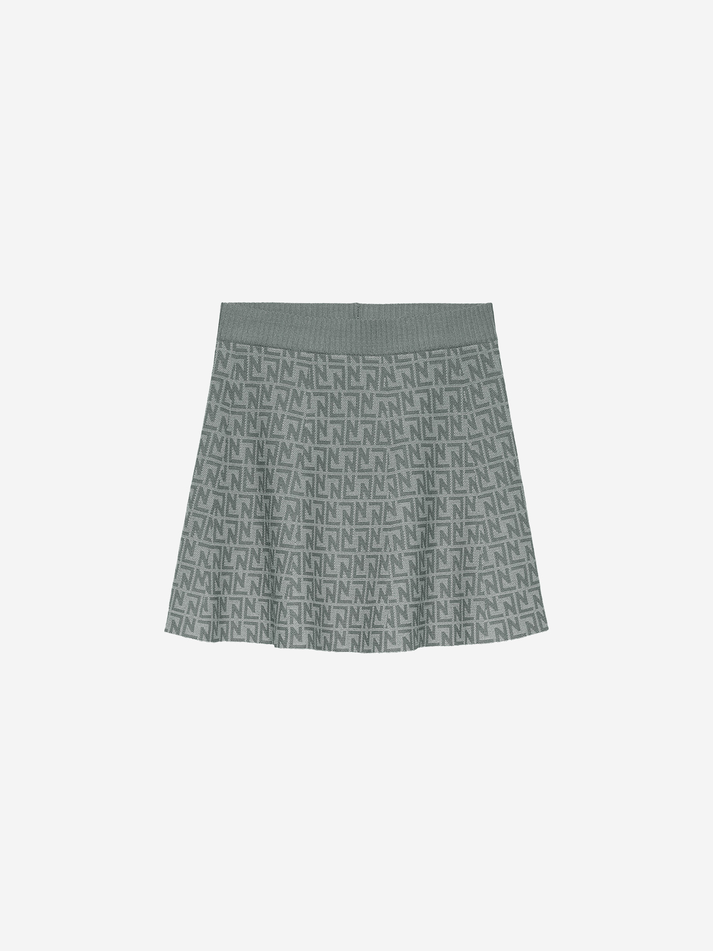 A-line skirt with logo pattern