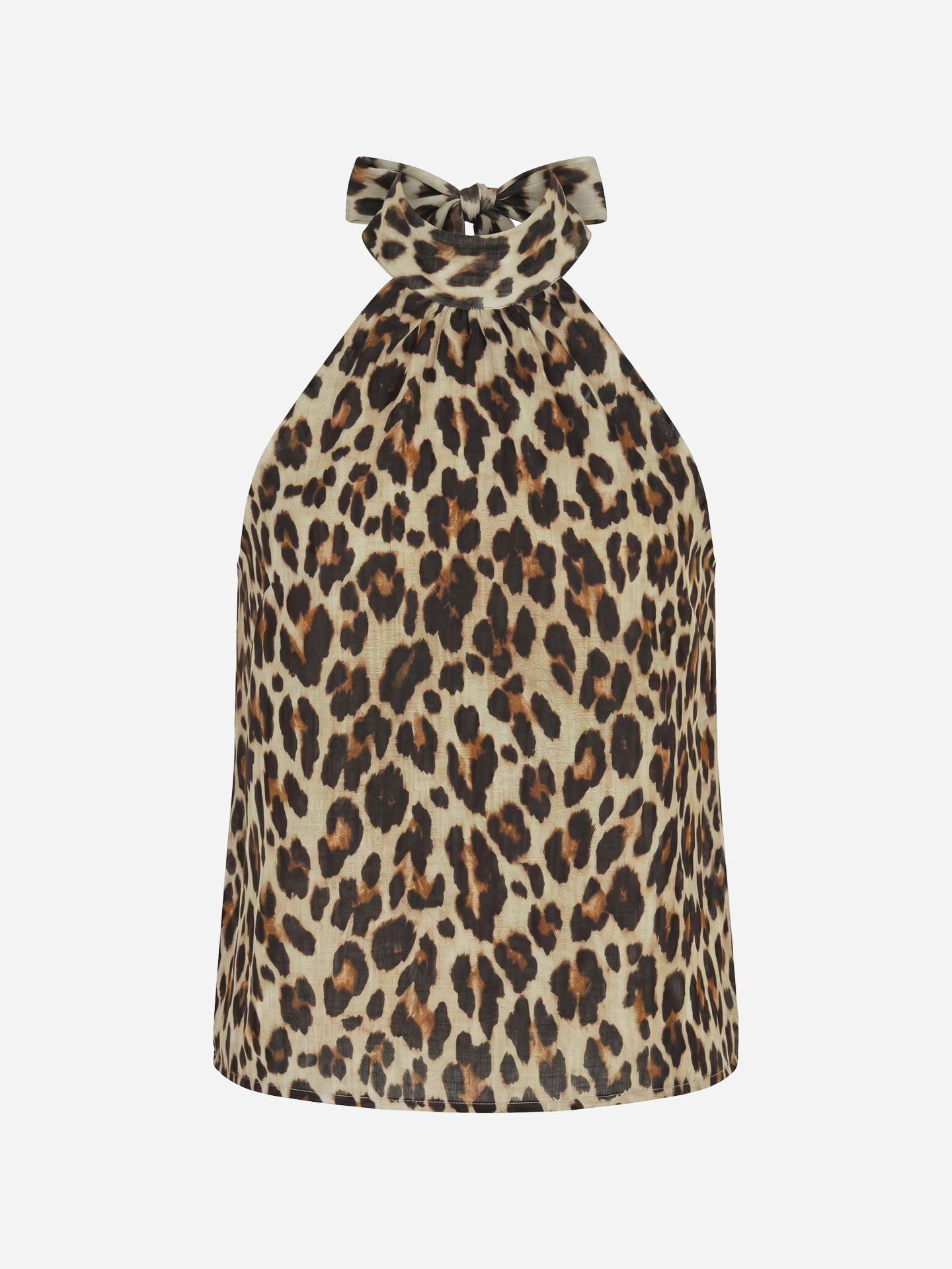 Halter top with leopard print
