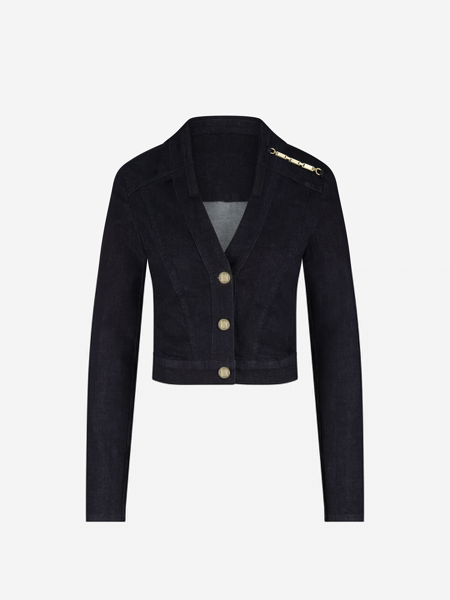 Denim jack met kettingdetail