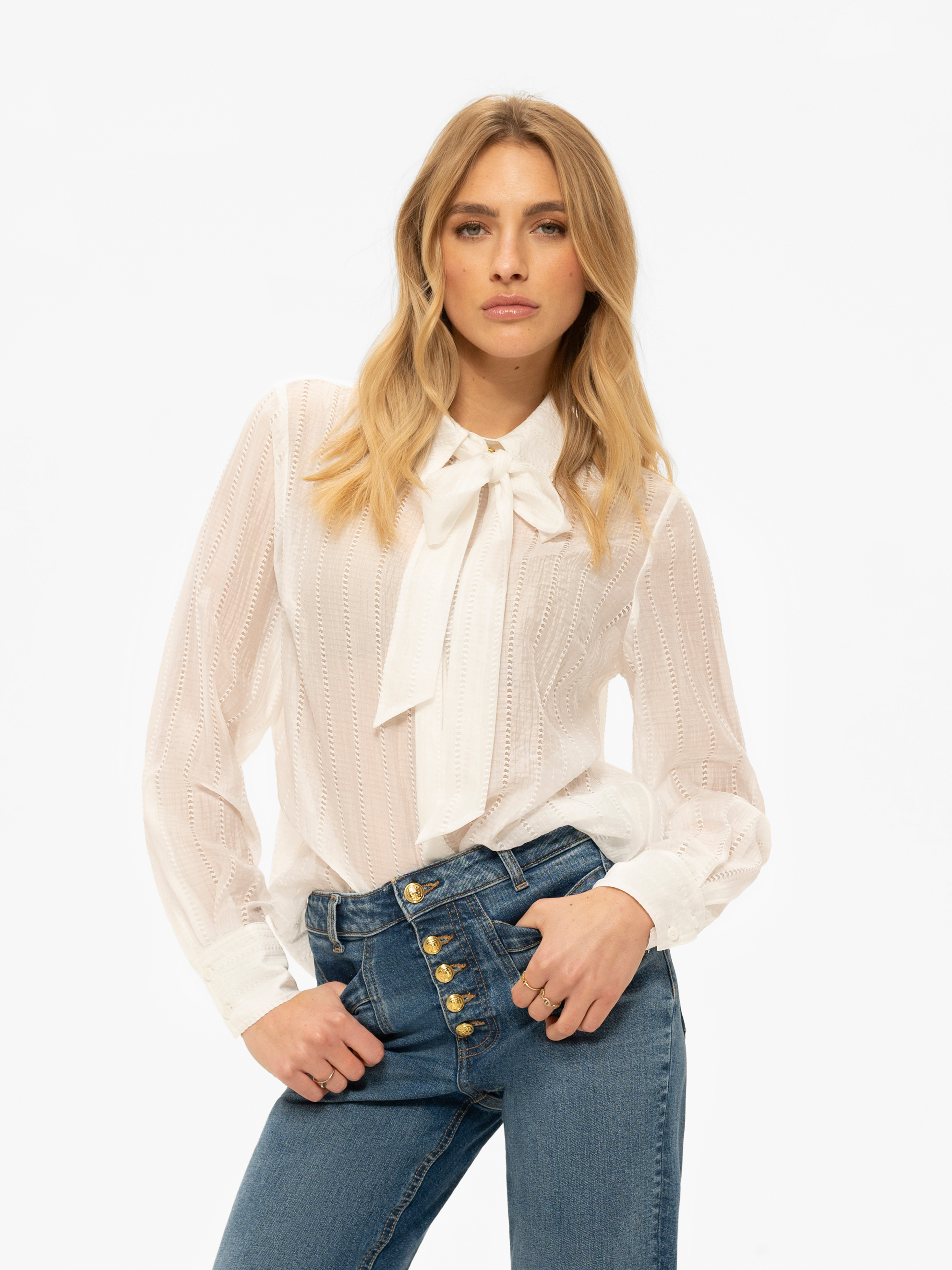 Blouse met strikdetail