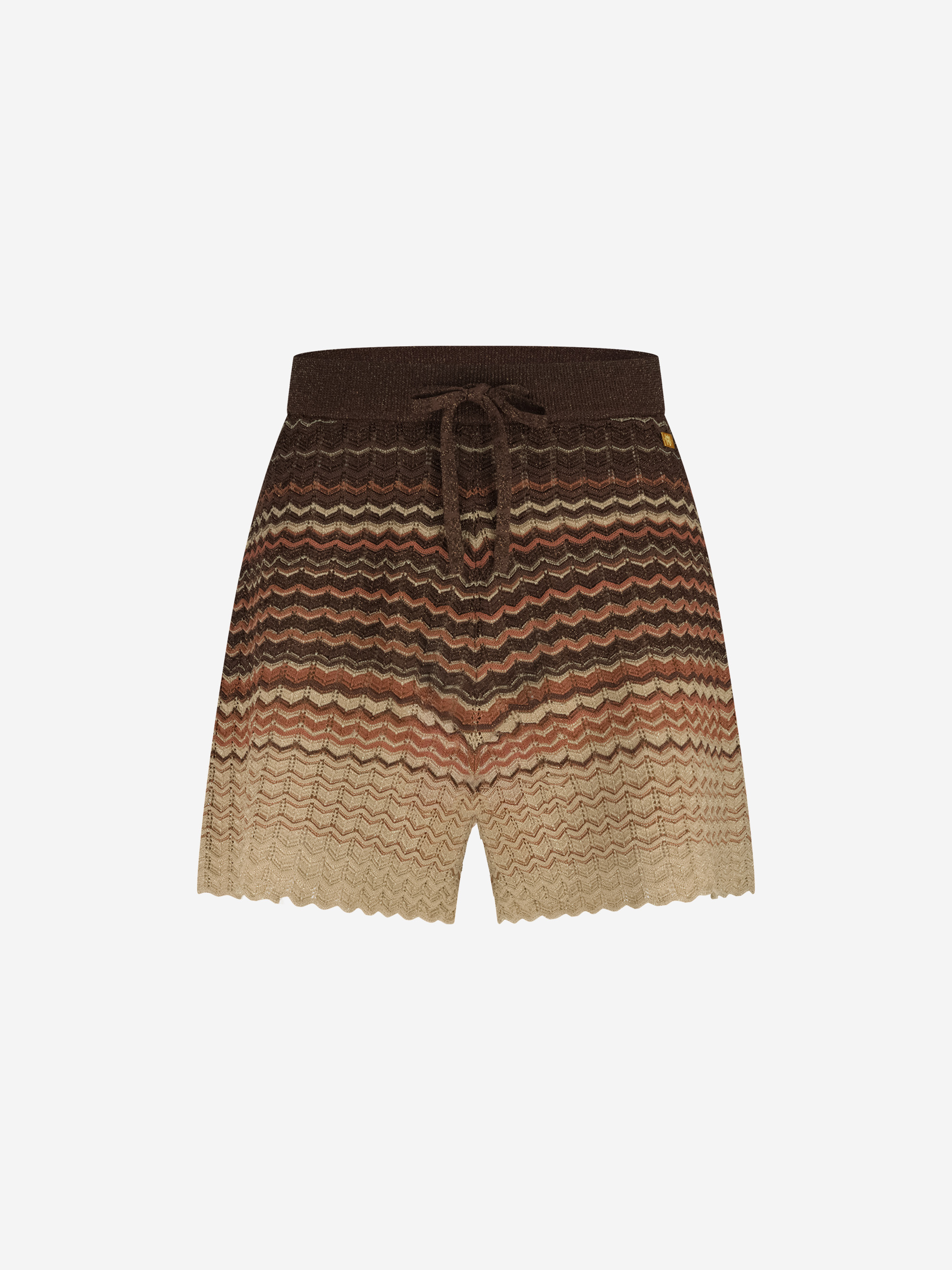 Ajour knitted shorts with glitter thread