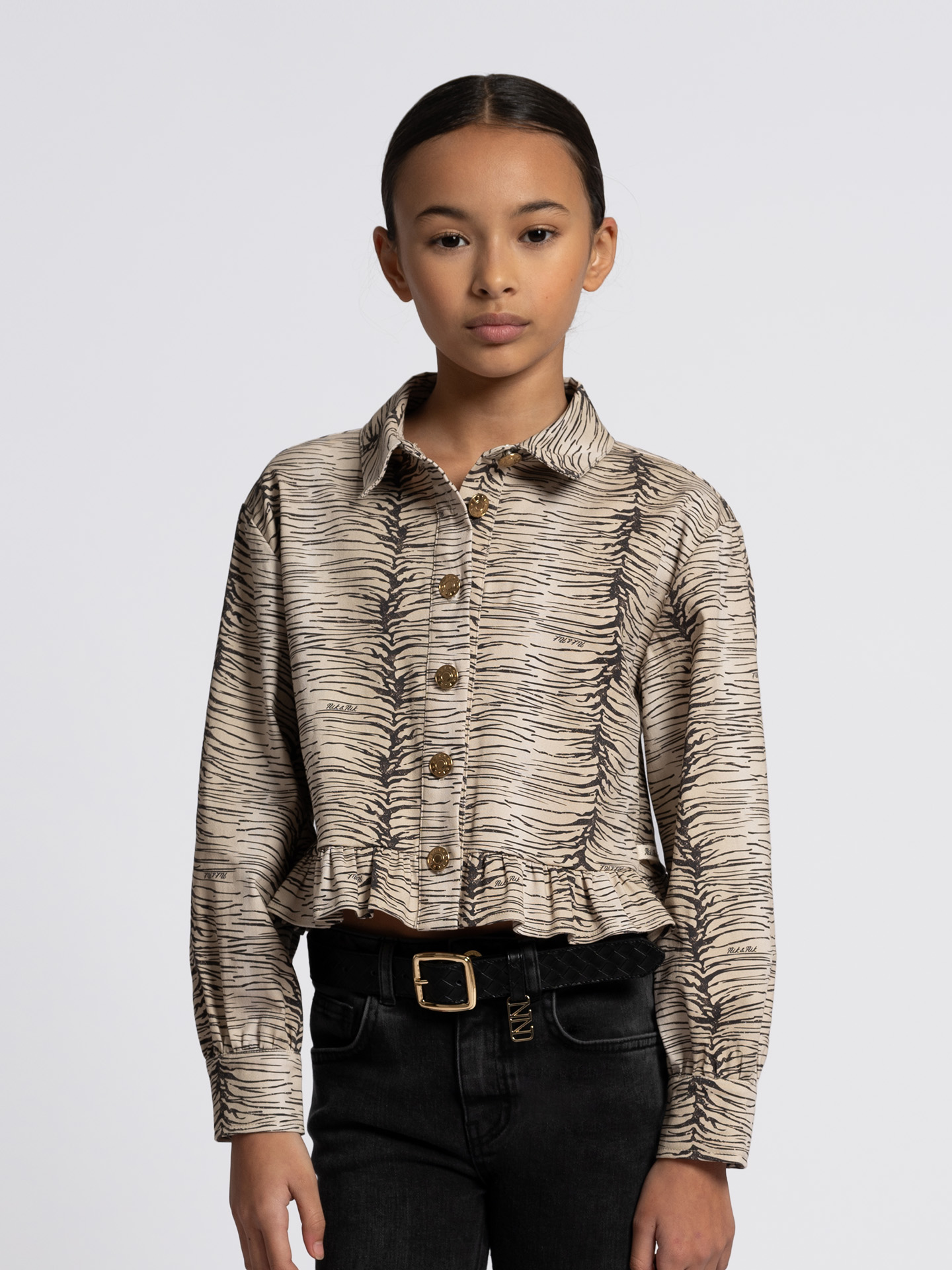 Short jacket with zebra print