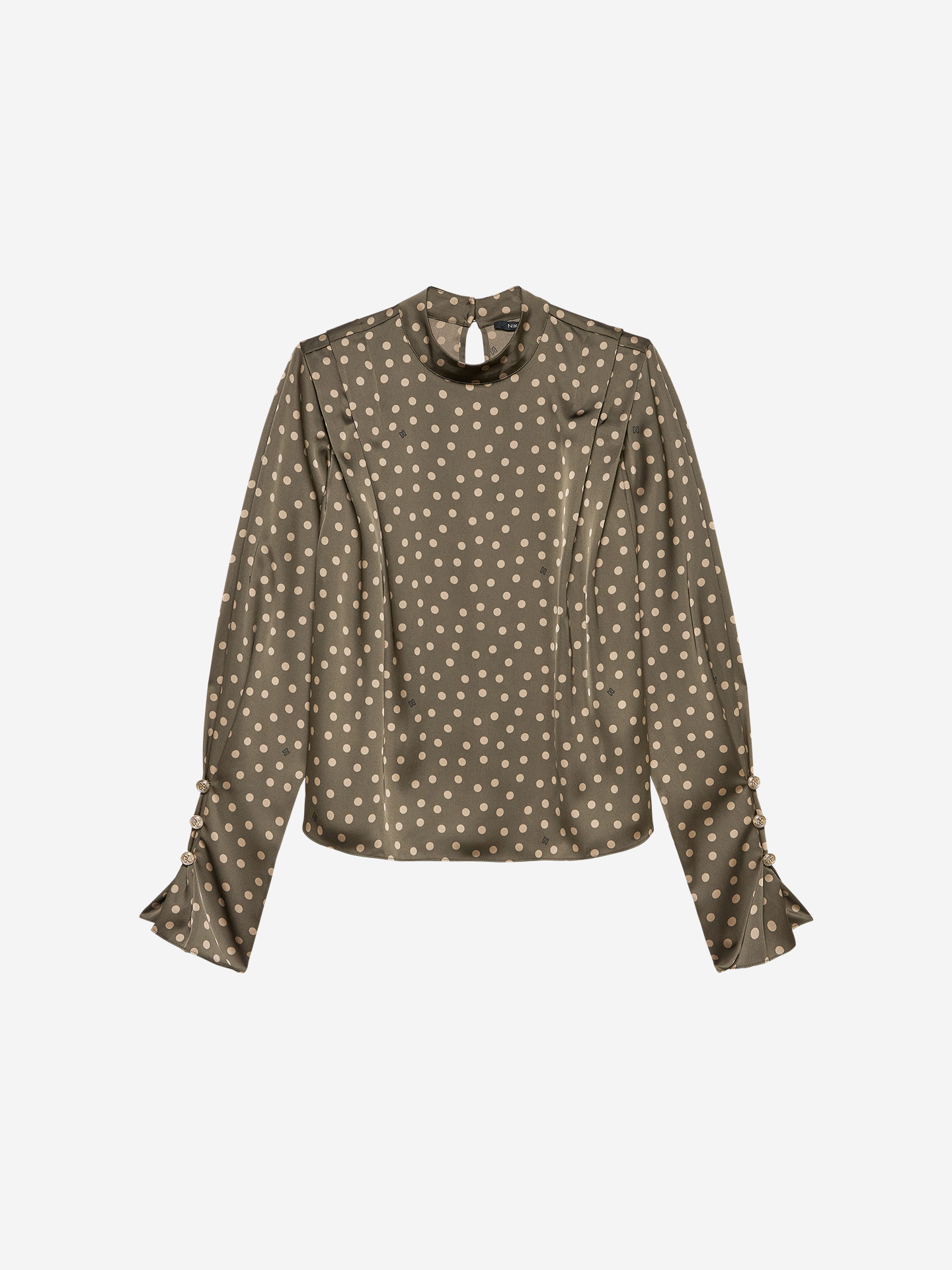 Satin blouse with dots