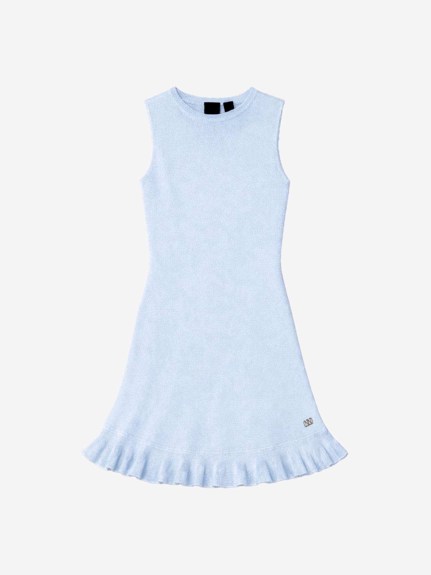 Mouwloze jurk met ruchesrand