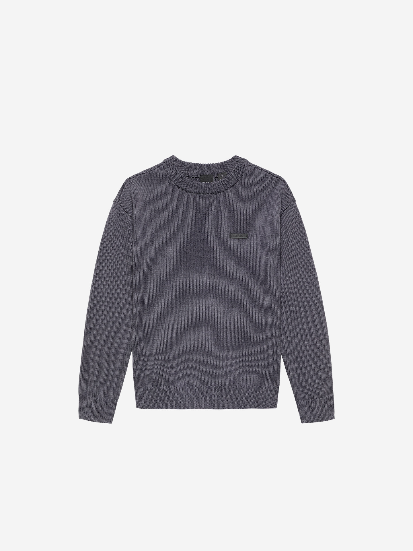 Knitted sweater with logo patch