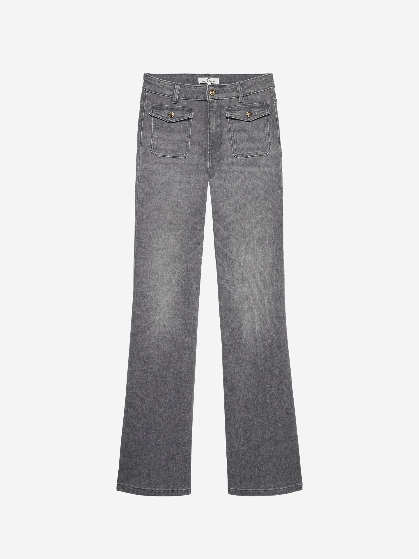 Jeans with flap pockets